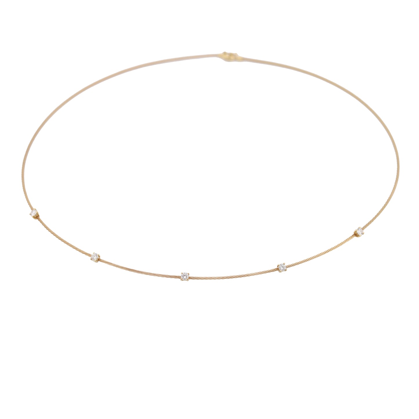 Paul Morelli 18k Yellow Gold Single Unity Necklace With 5 Diamonds