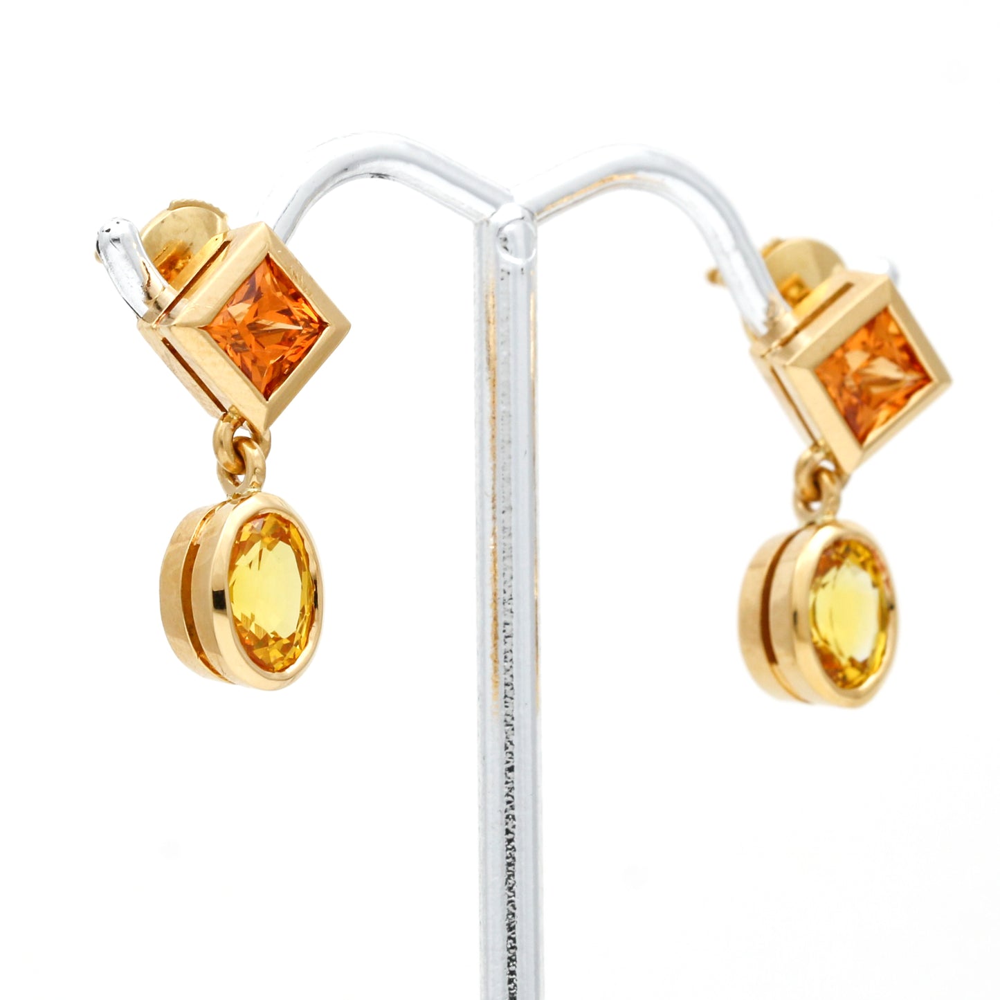 Citrine Dangle Earrings 18k Gold Elegant Gemstone Women's Jewelry