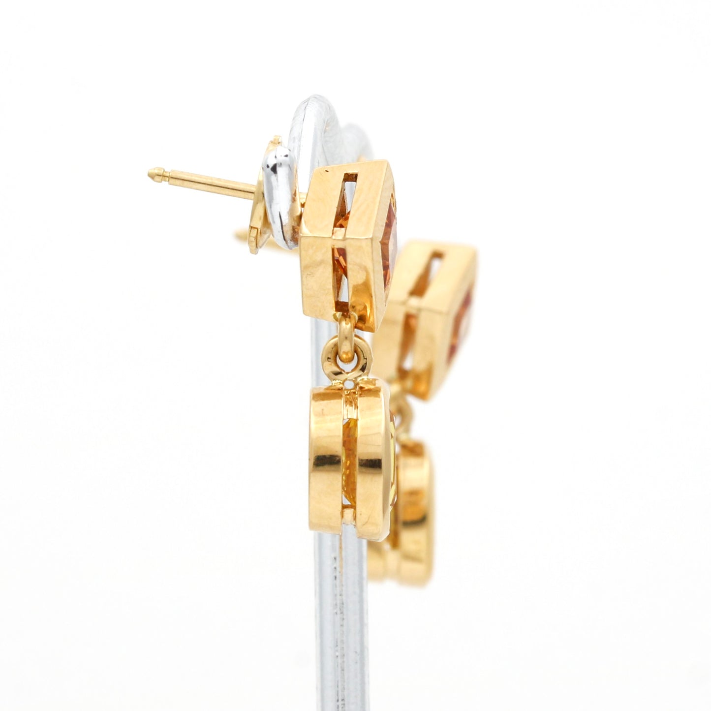Citrine Dangle Earrings 18k Gold Elegant Gemstone Women's Jewelry