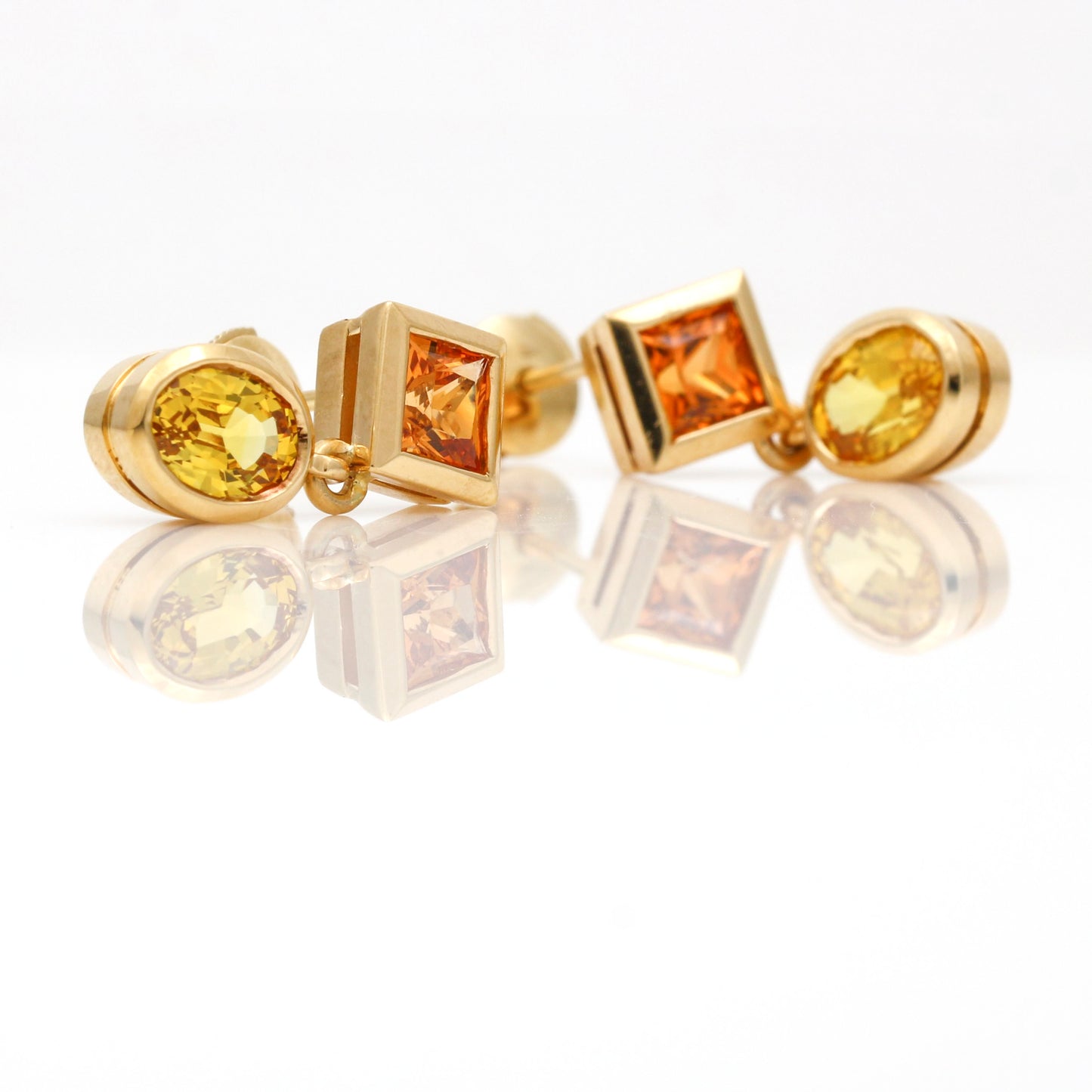 Citrine Dangle Earrings 18k Gold Elegant Gemstone Women's Jewelry