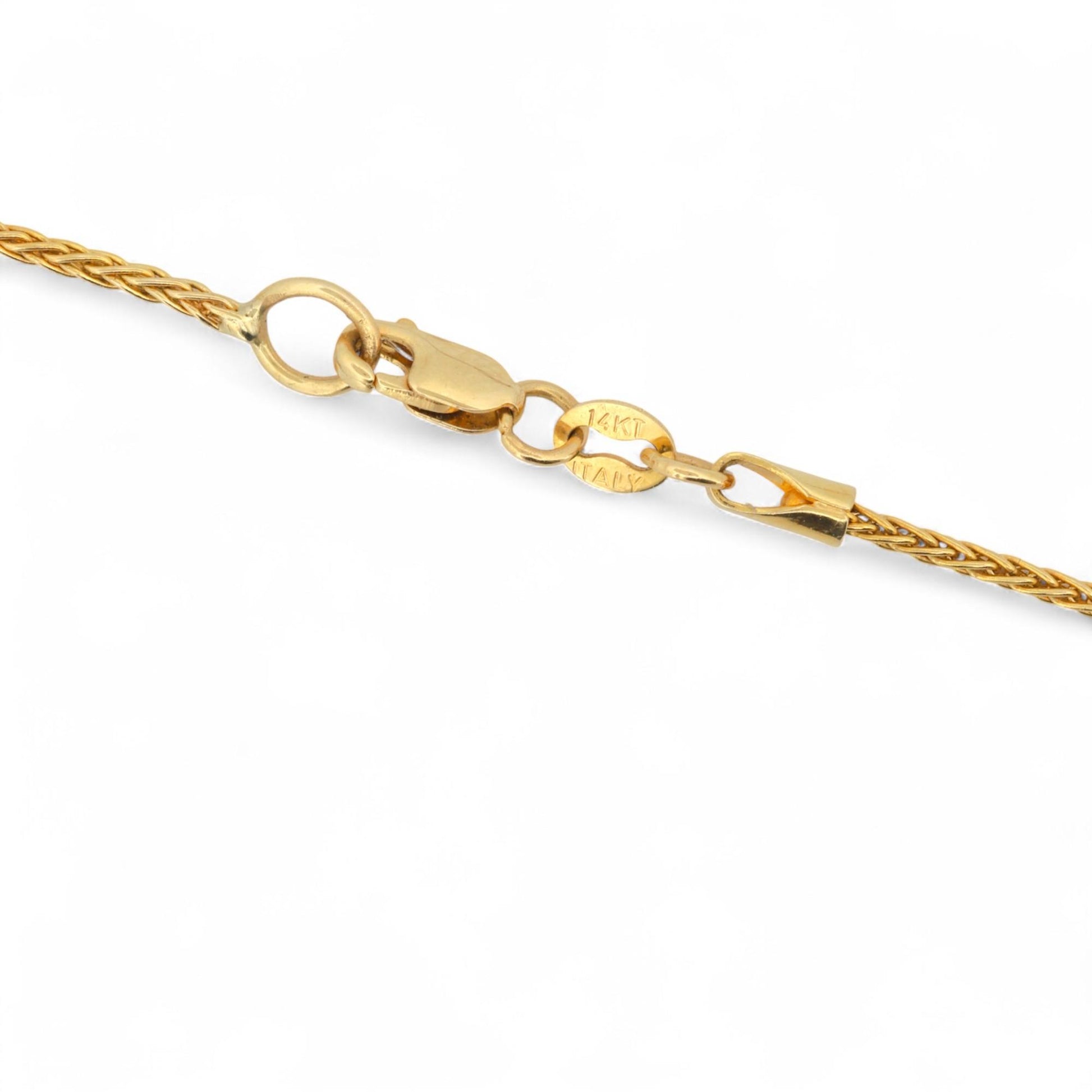 Italian Two-Tone 14K Gold Bezel Diamond Pendant Necklace 16 in