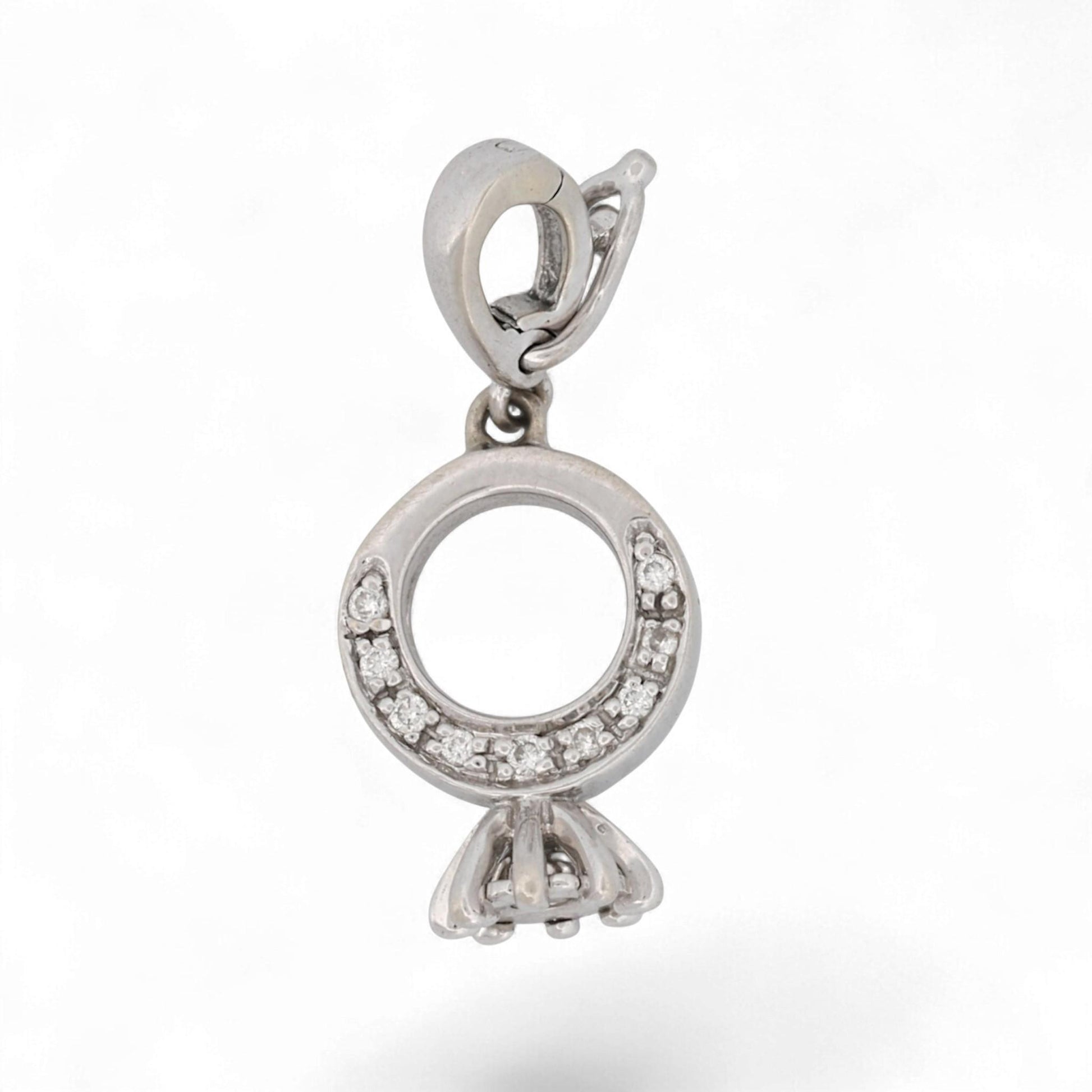Gabriel & Co. 14K White Gold Diamond Engagement Ring Charm Pendant