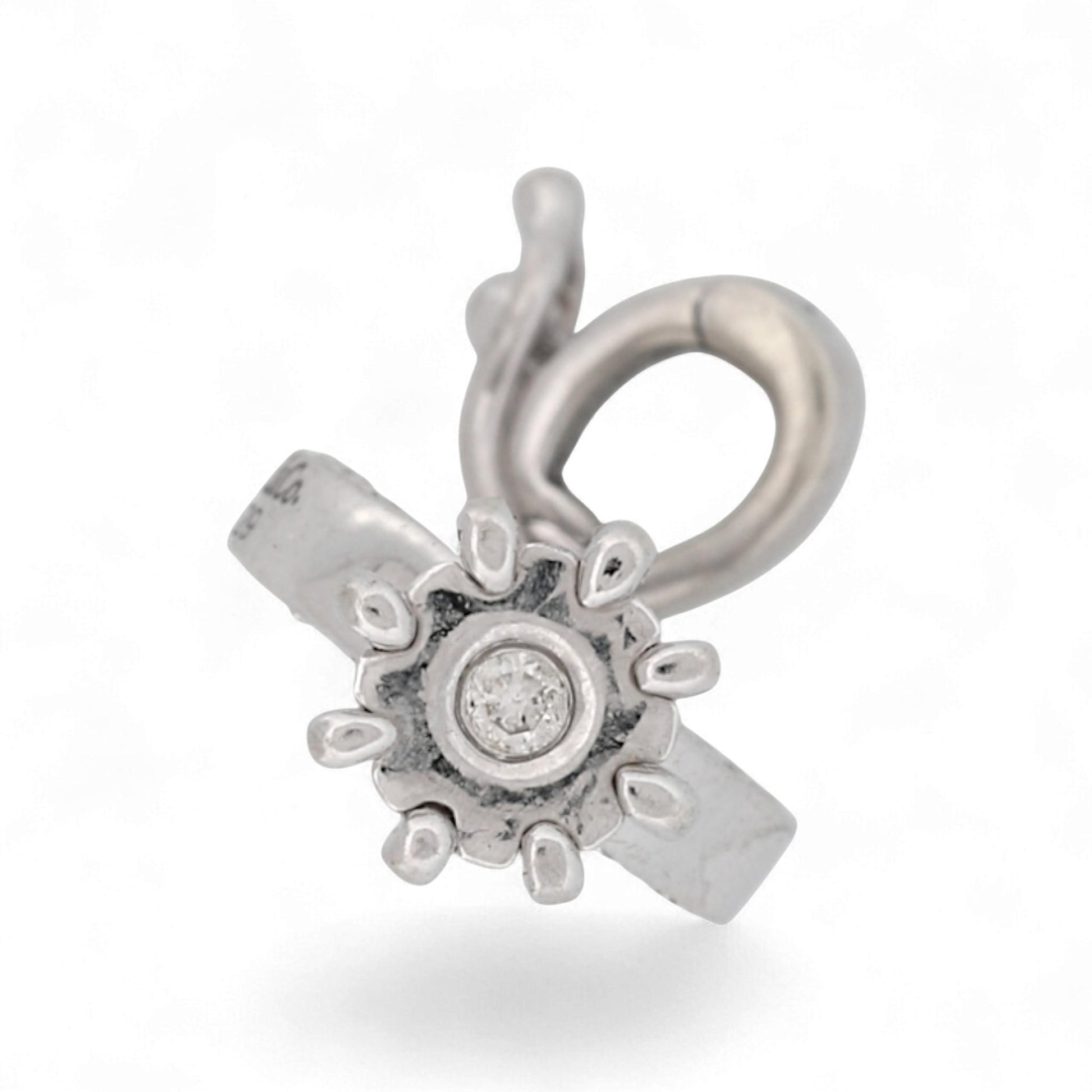 Gabriel & Co. 14K White Gold Diamond Engagement Ring Charm Pendant