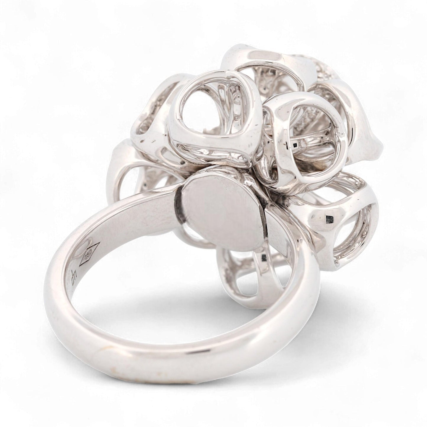 Di Modolo 18K White Gold Triada Diamond Ring Size 6