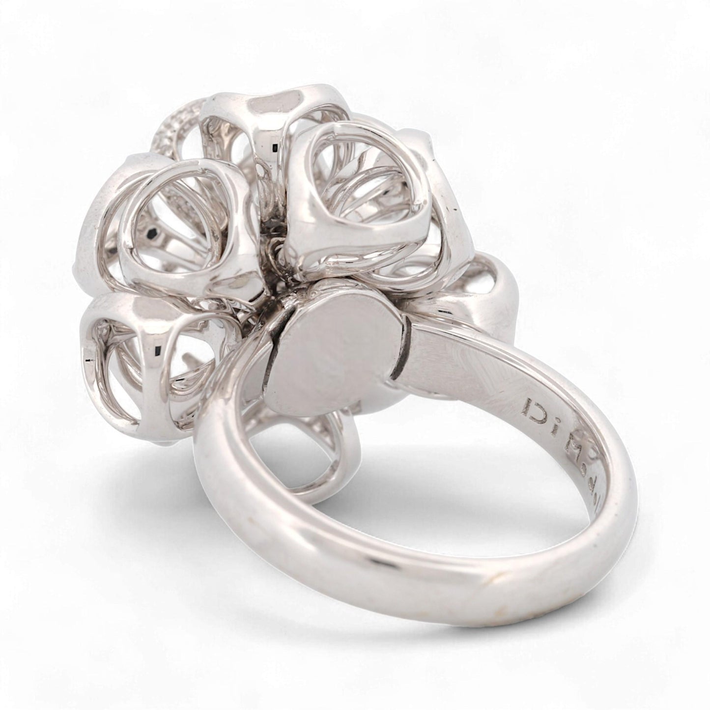 Di Modolo 18K White Gold Triada Diamond Ring Size 6