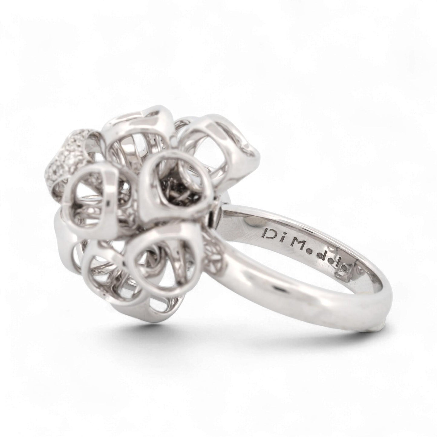Di Modolo 18K White Gold Triada Diamond Ring Size 6