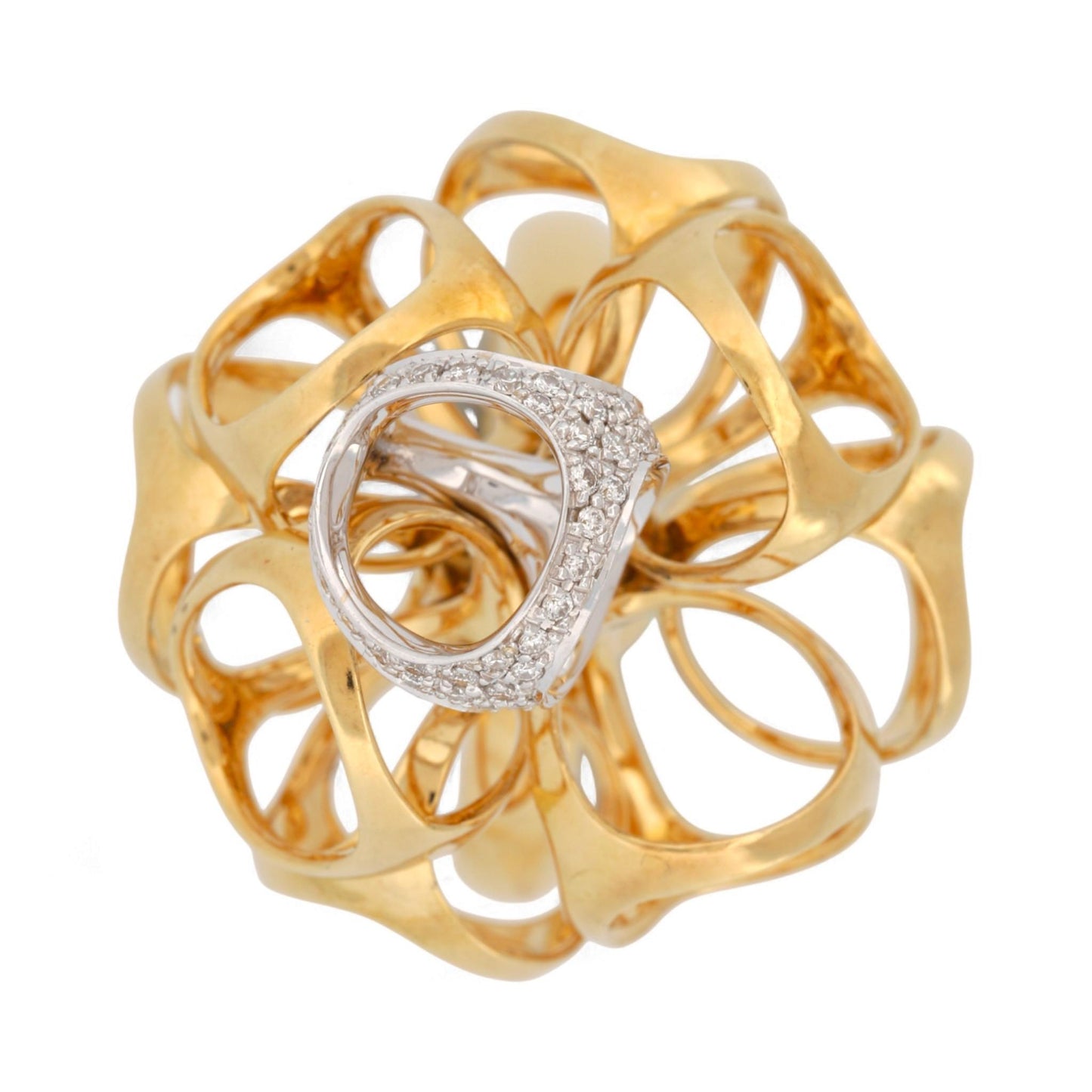 Di Modolo 18K Yellow & White Gold Triadra Diamond Ring Size 6.5