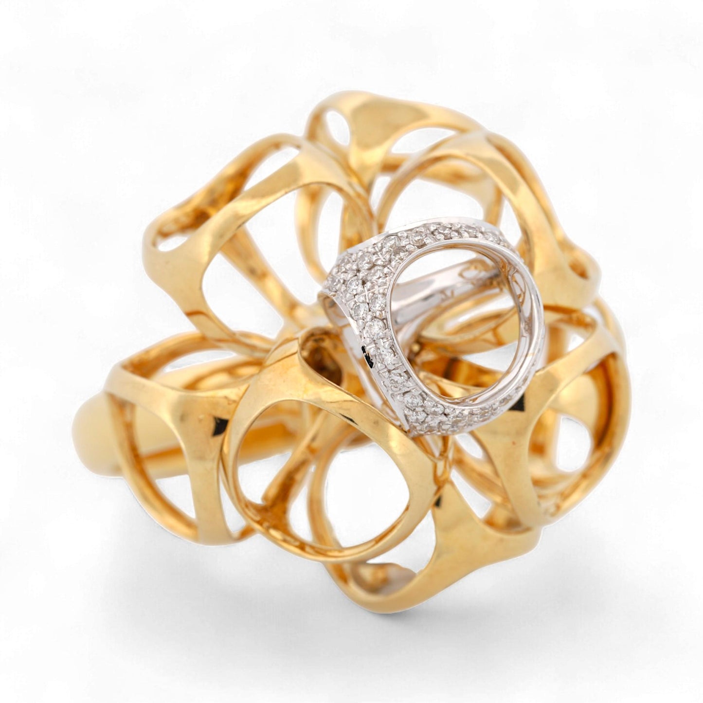 Di Modolo 18K Yellow & White Gold Triadra Diamond Ring Size 6.5