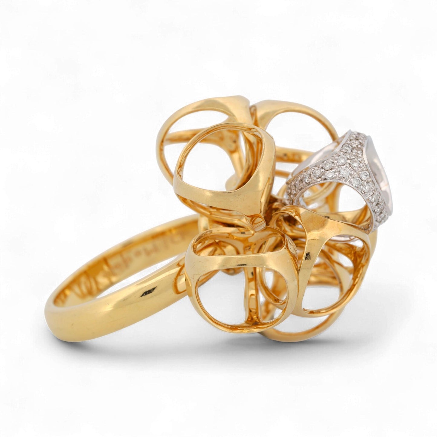 Di Modolo 18K Yellow & White Gold Triadra Diamond Ring Size 6.5