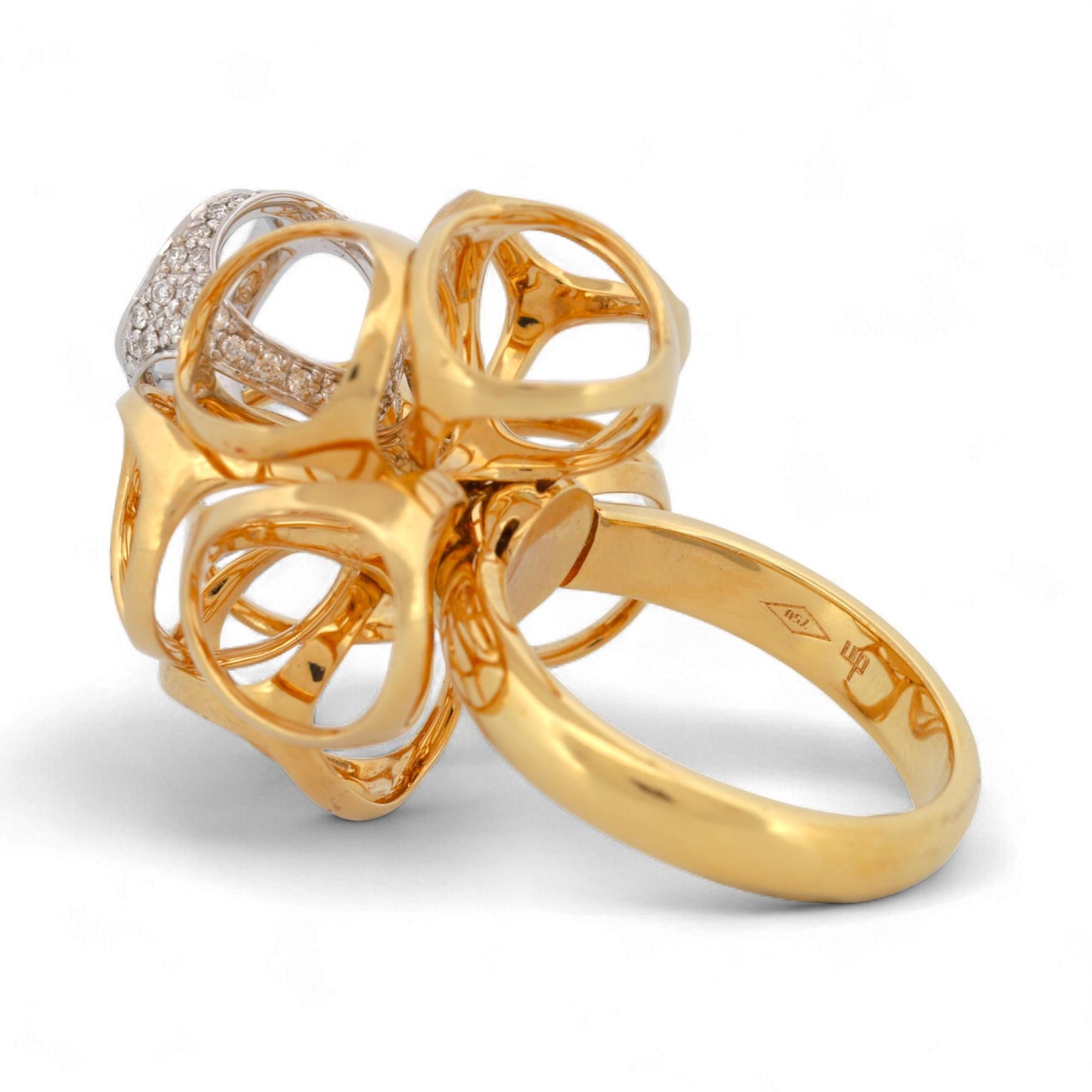 Di Modolo 18K Yellow & White Gold Triadra Diamond Ring Size 6.5