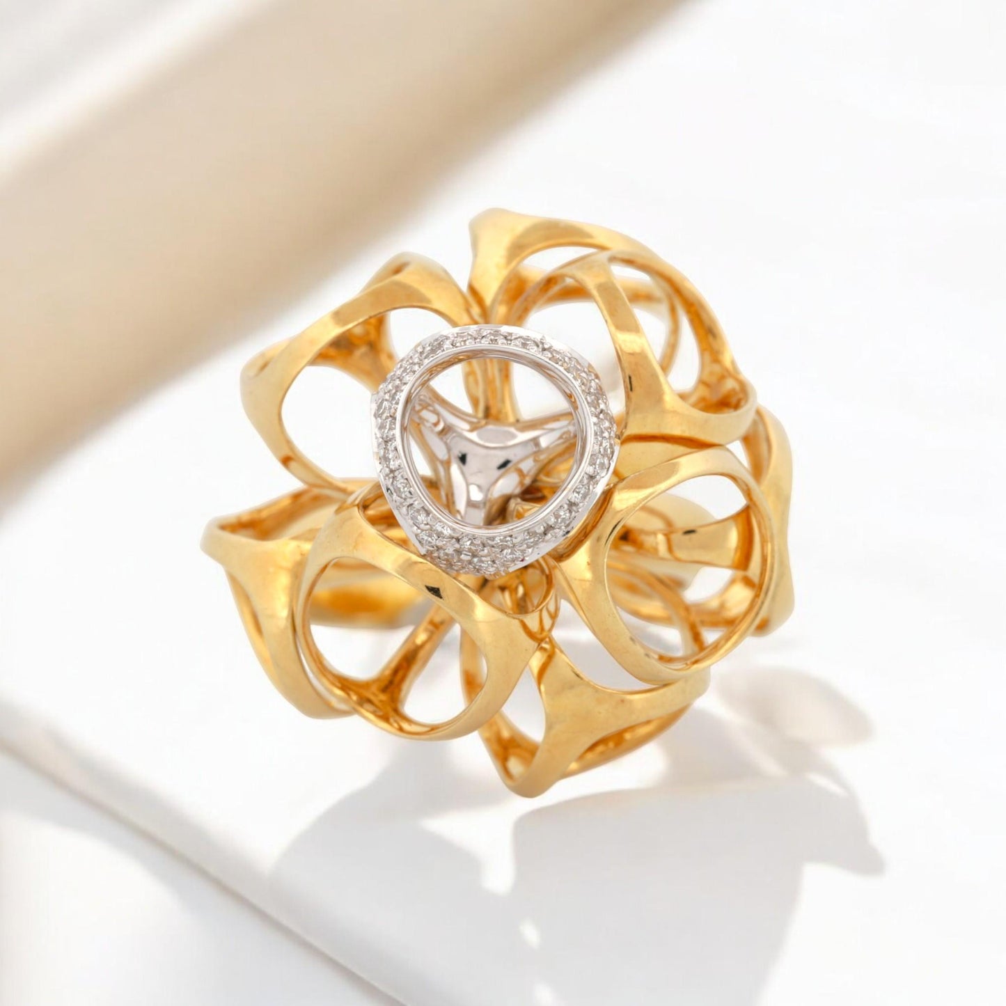 Di Modolo 18K Yellow & White Gold Triadra Diamond Ring Size 6.5