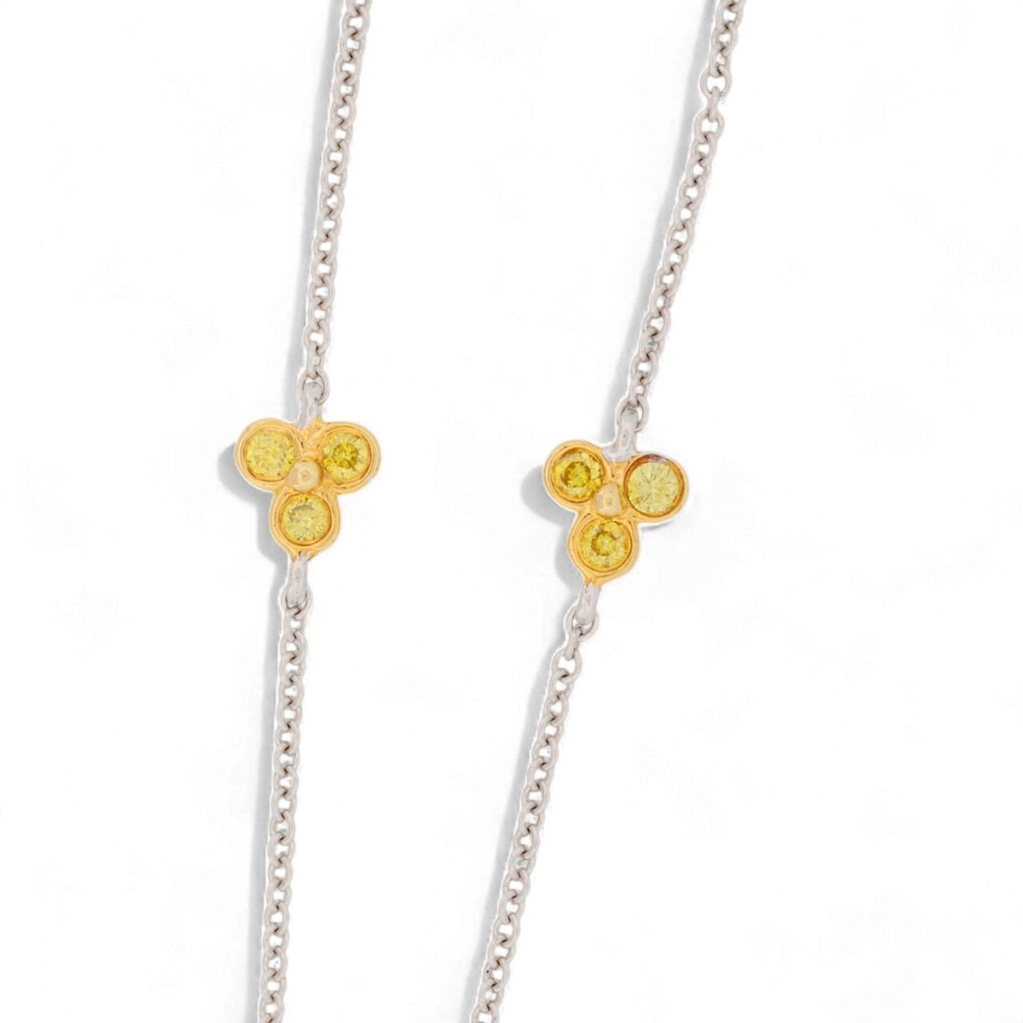 YAEL Designs 18K Gold Fancy Yellow Diamond Pear Pendant Necklace 16 Inch