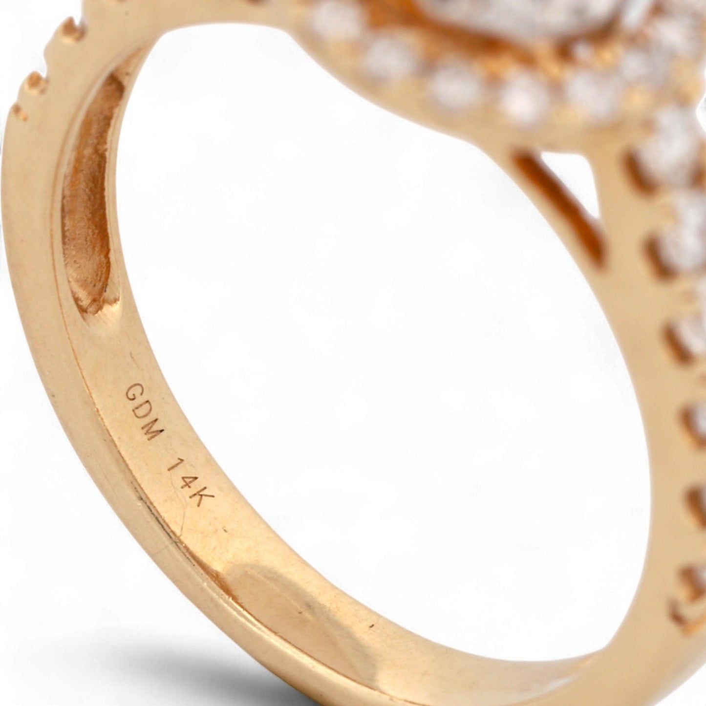 14K Yellow Gold Double-Halo Pear Diamond Ring 1.05ct Size 7
