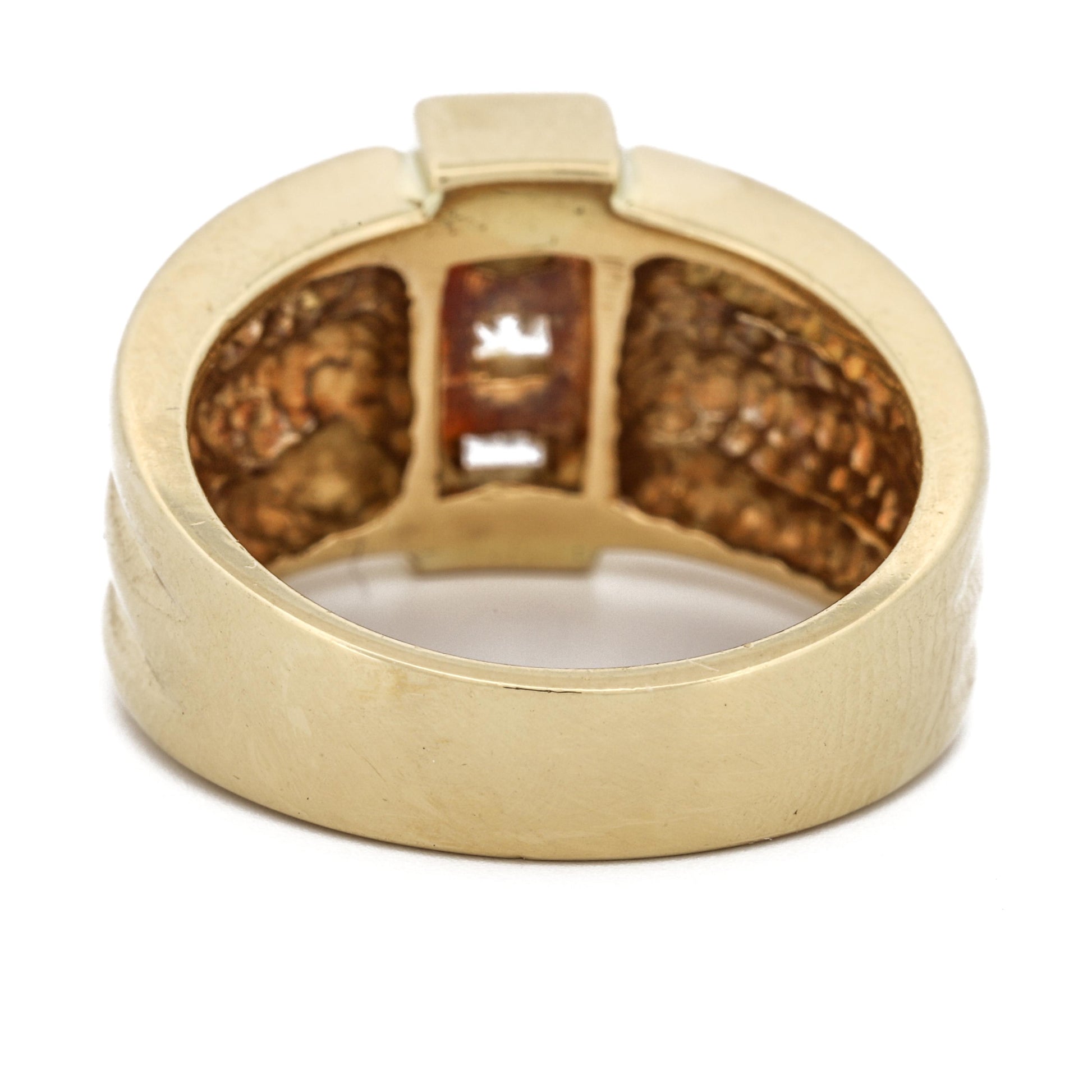 Modern Diamond Statement Ring in 18k Yellow Gold Signed JS