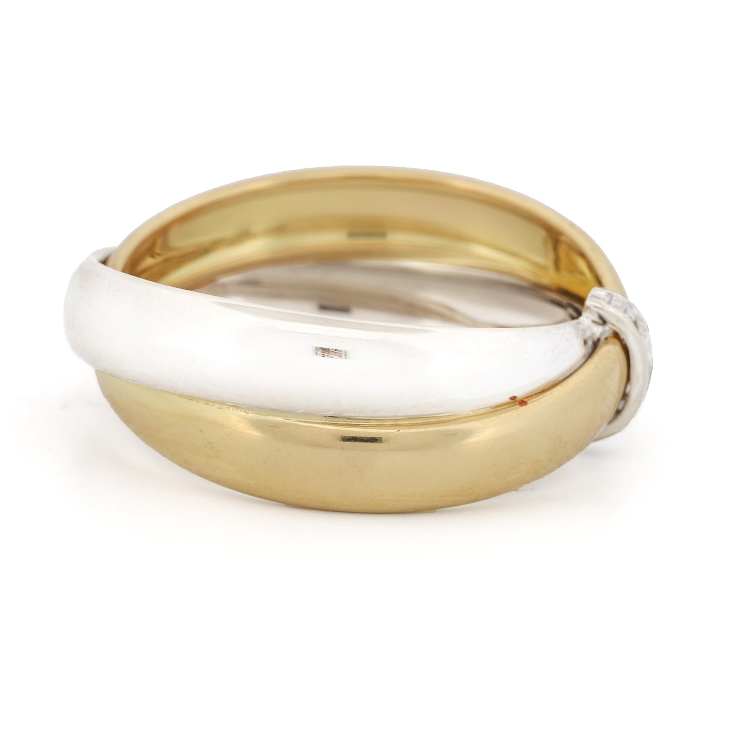 Milor Crossover Bands with Diamonds 18k White and Yellow Gold Ring
