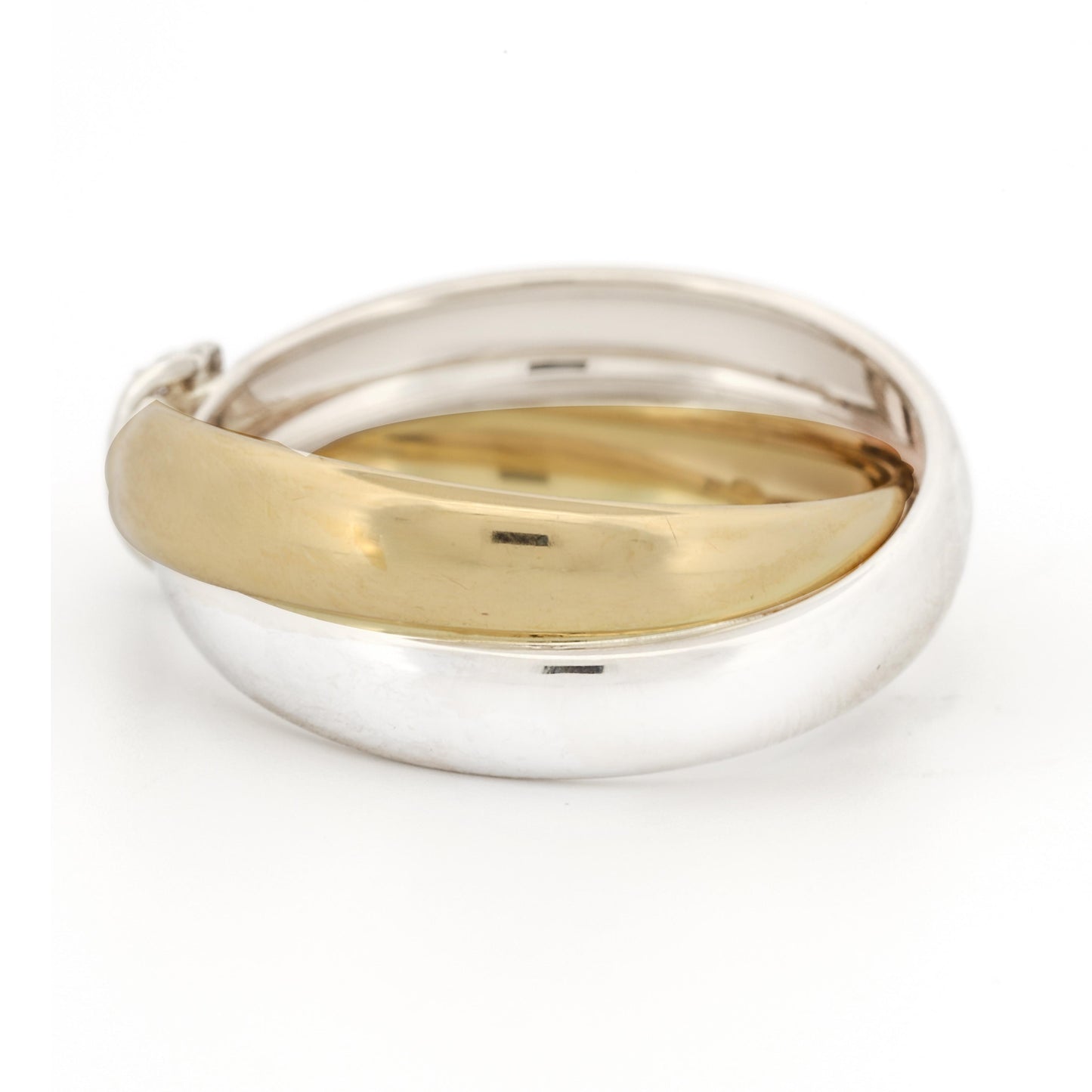 Milor Crossover Bands with Diamonds 18k White and Yellow Gold Ring