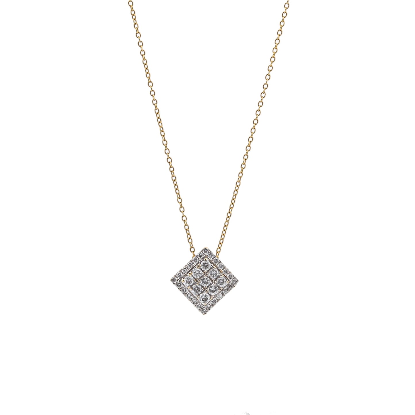 Women's Pave Diamond Pendant Necklace in 14k Yellow Gold