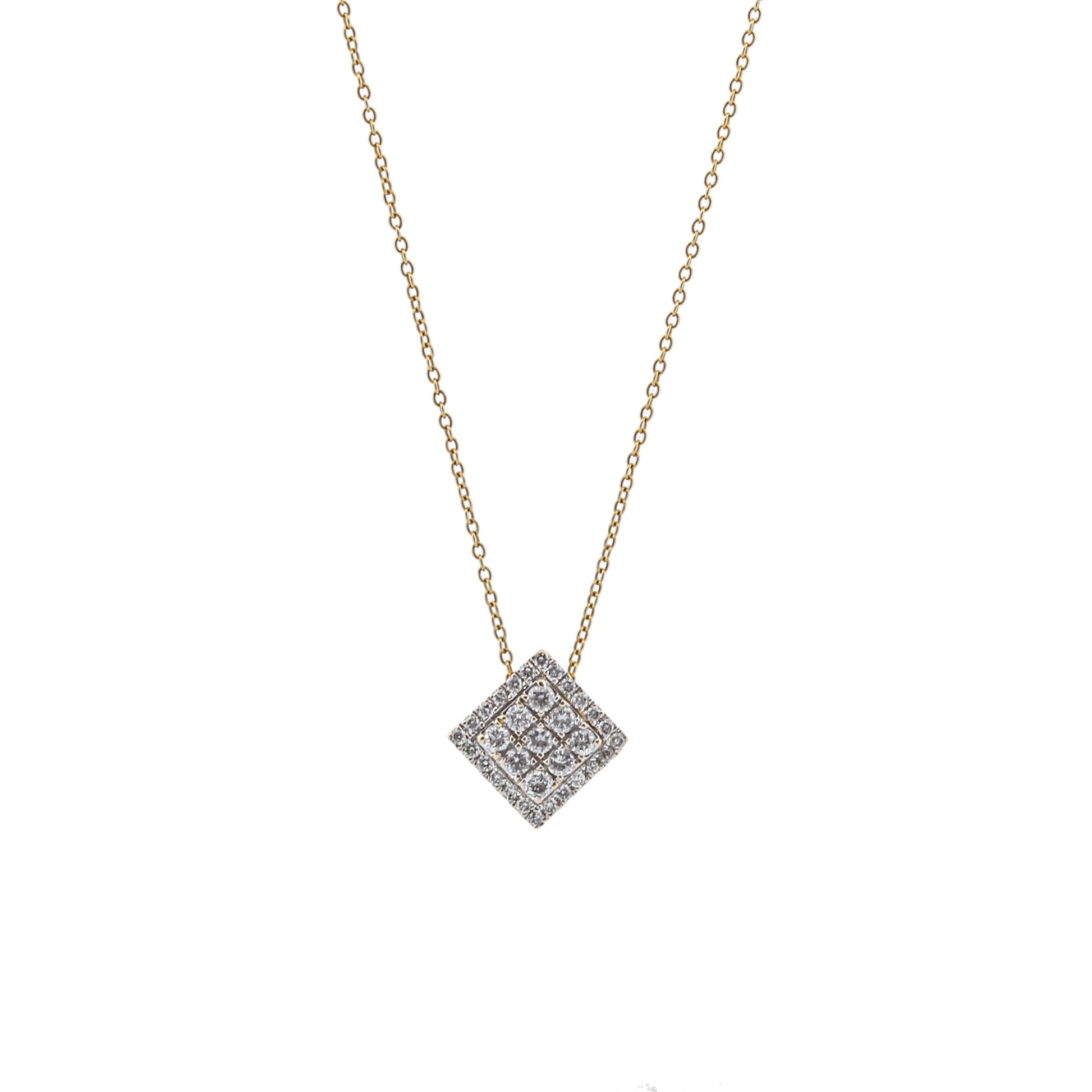 Women's Pave Diamond Pendant Necklace in 14k Yellow Gold
