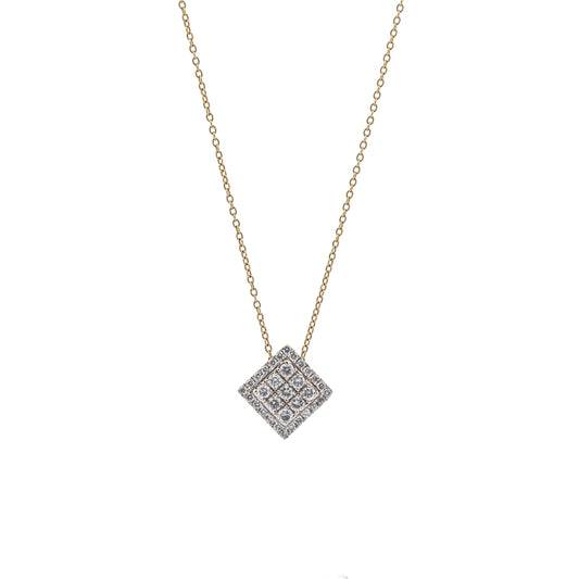 Women's Pave Diamond Pendant Necklace in 14k Yellow Gold