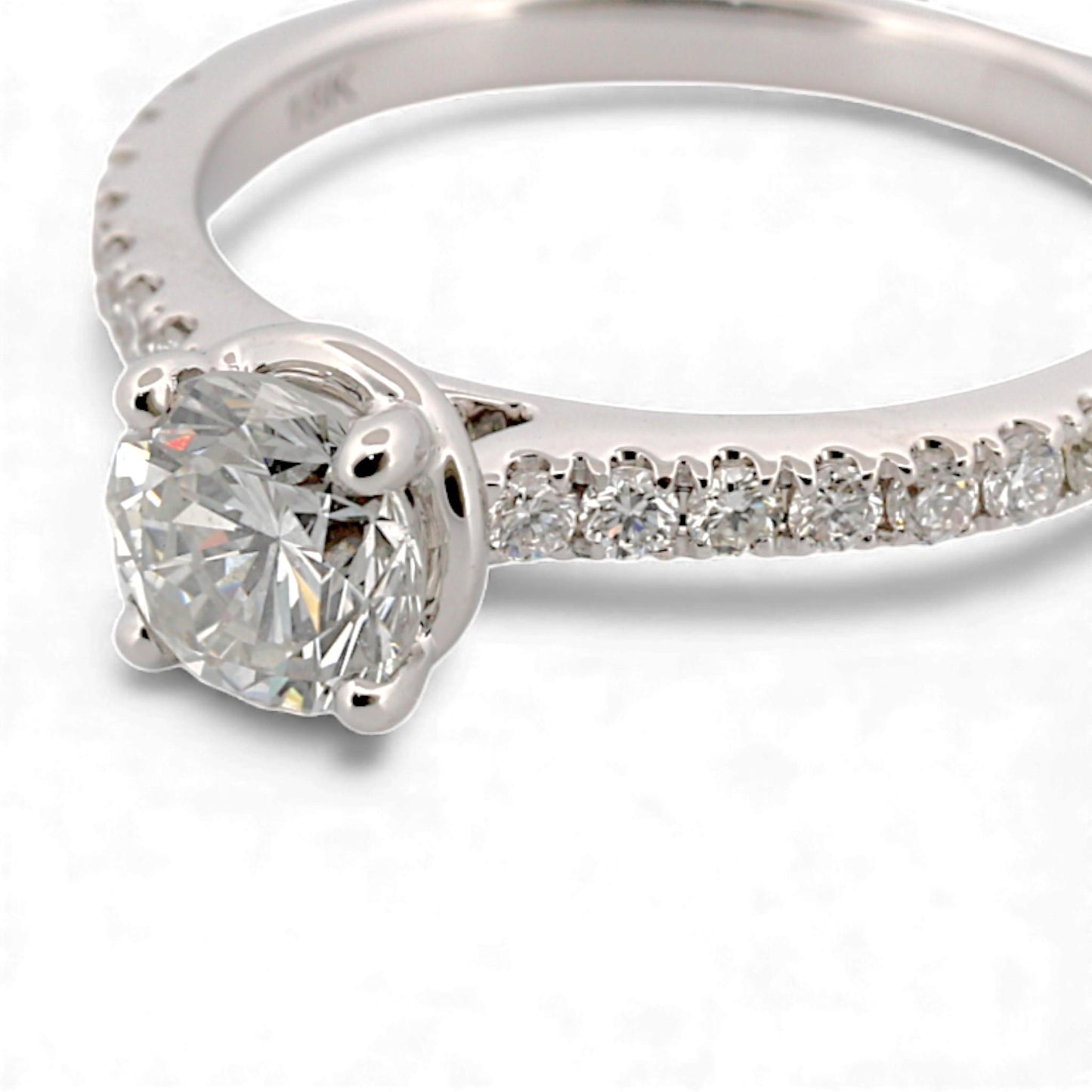 14k White Gold GIA 0.90ct F/SI1 Diamond Solitaire Engagement Ring 1.15ct