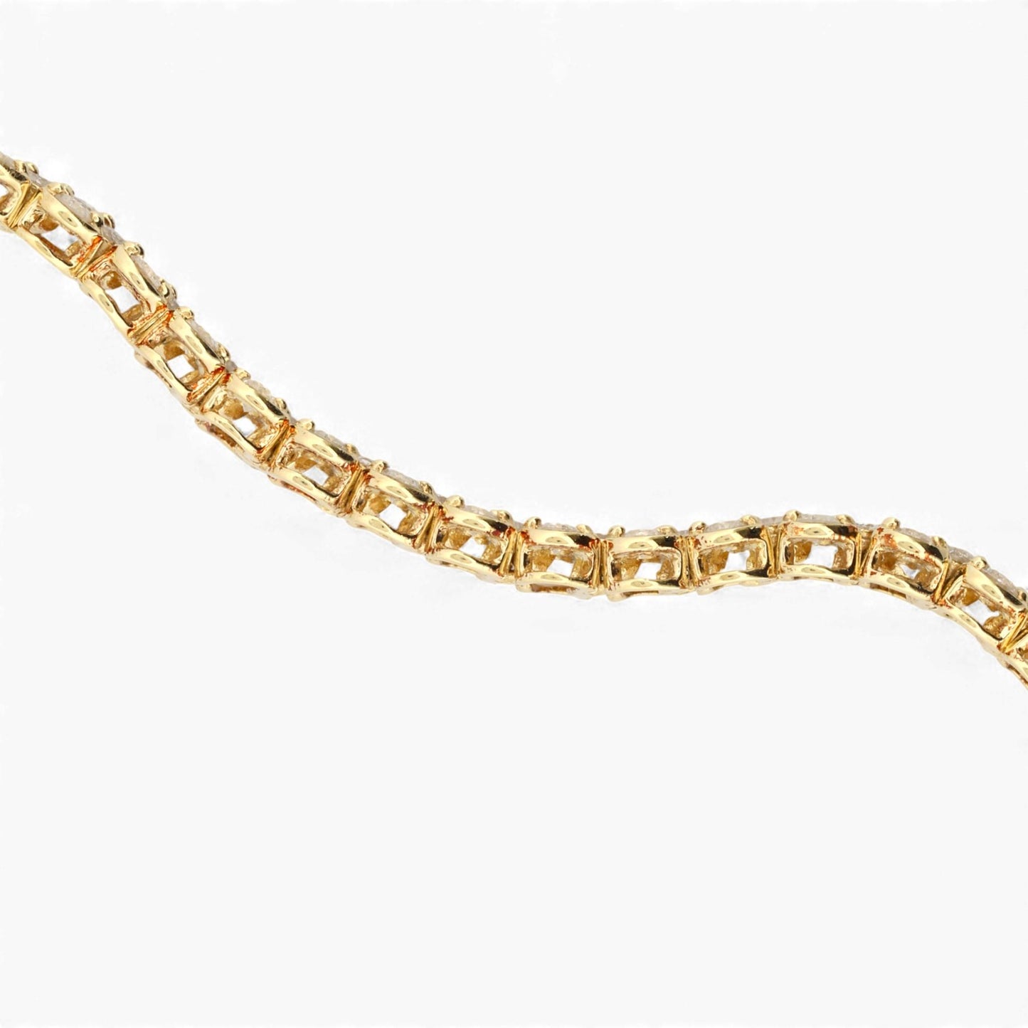 Three-Row Diamond Link Bracelet in 14k Yellow Gold 2.75ct