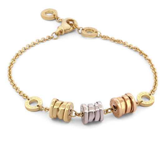 Bvlgari B.Zero1 Three-Charm Bracelet 18K Yellow Gold with Tri-Color Charms 2008