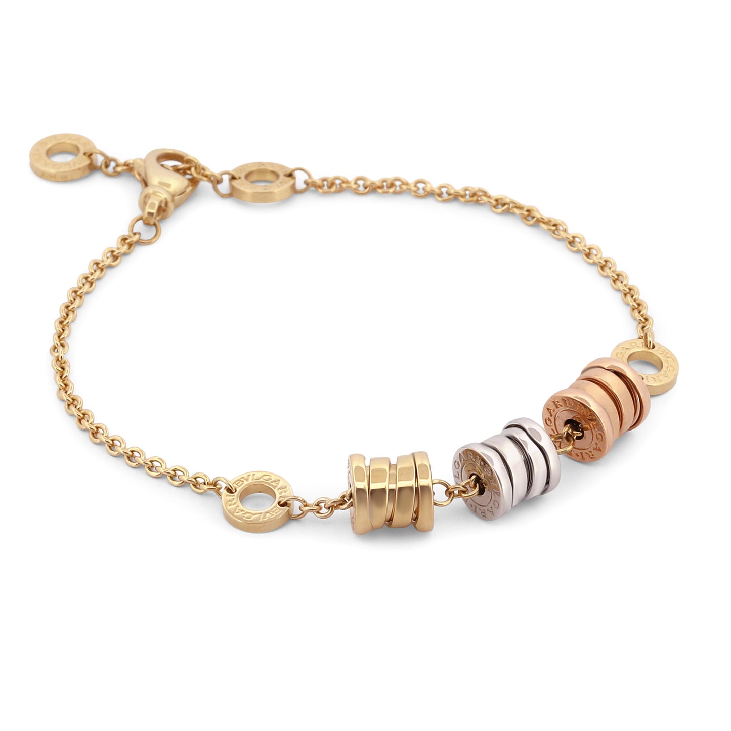 Bvlgari B.Zero1 Three-Charm Bracelet 18K Yellow Gold with Tri-Color Charms 2008