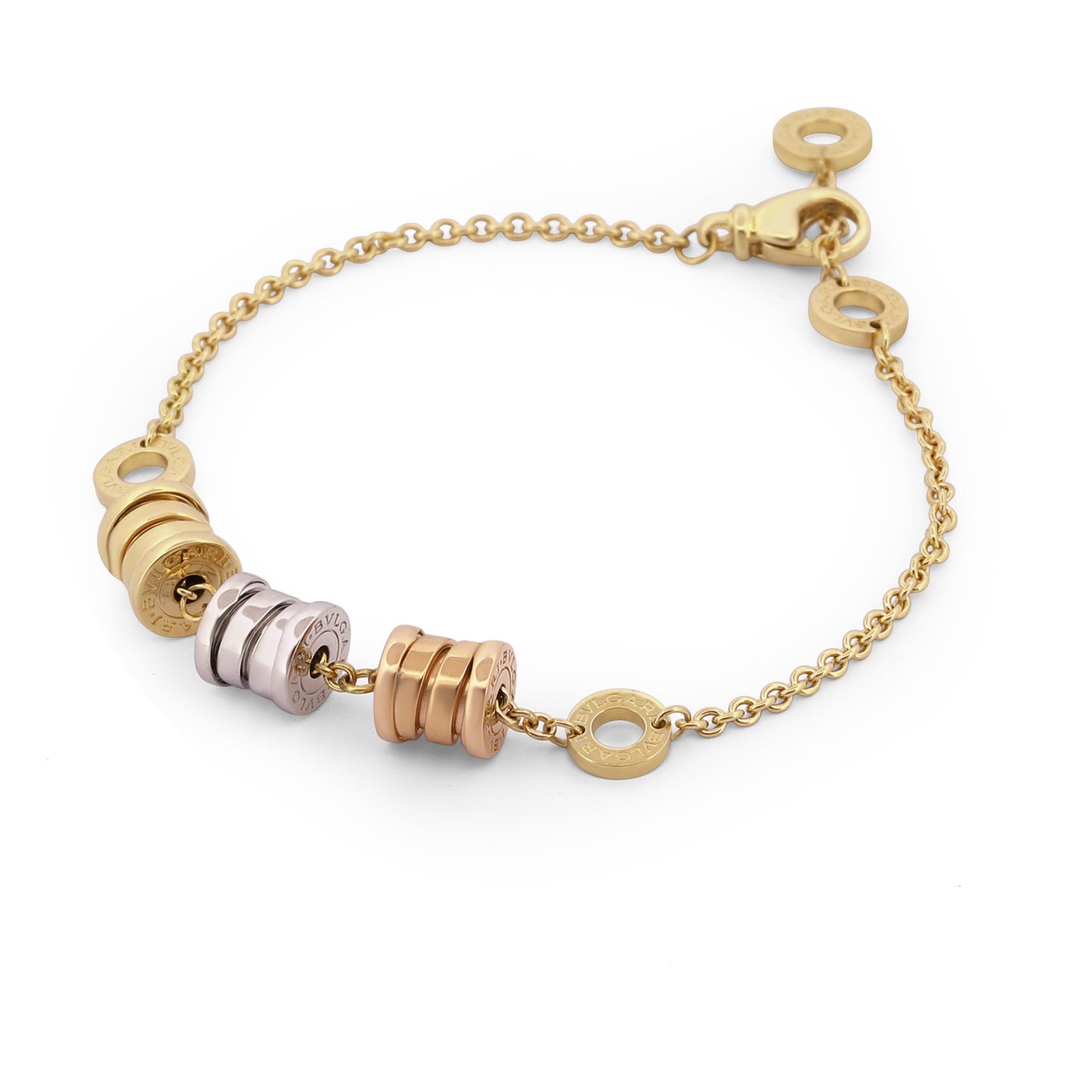 Bvlgari B.Zero1 Three-Charm Bracelet 18K Yellow Gold with Tri-Color Charms 2008