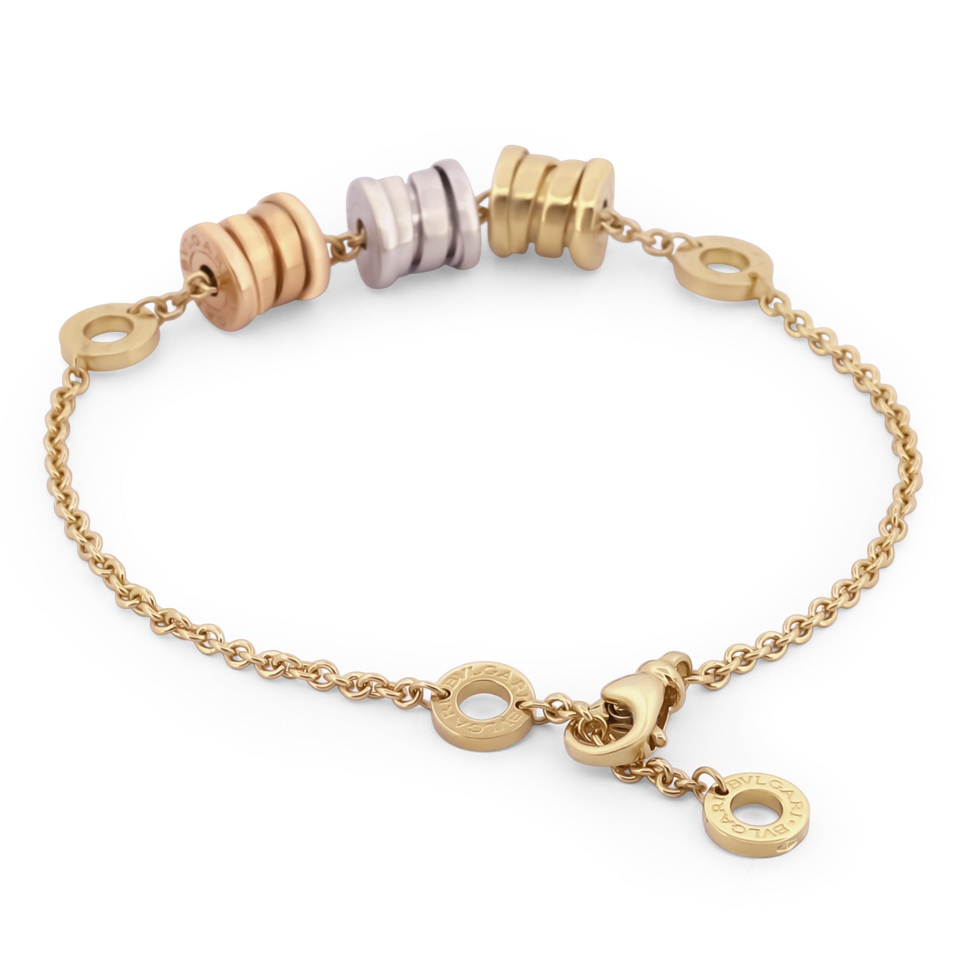 Bvlgari B.Zero1 Three-Charm Bracelet 18K Yellow Gold with Tri-Color Charms 2008