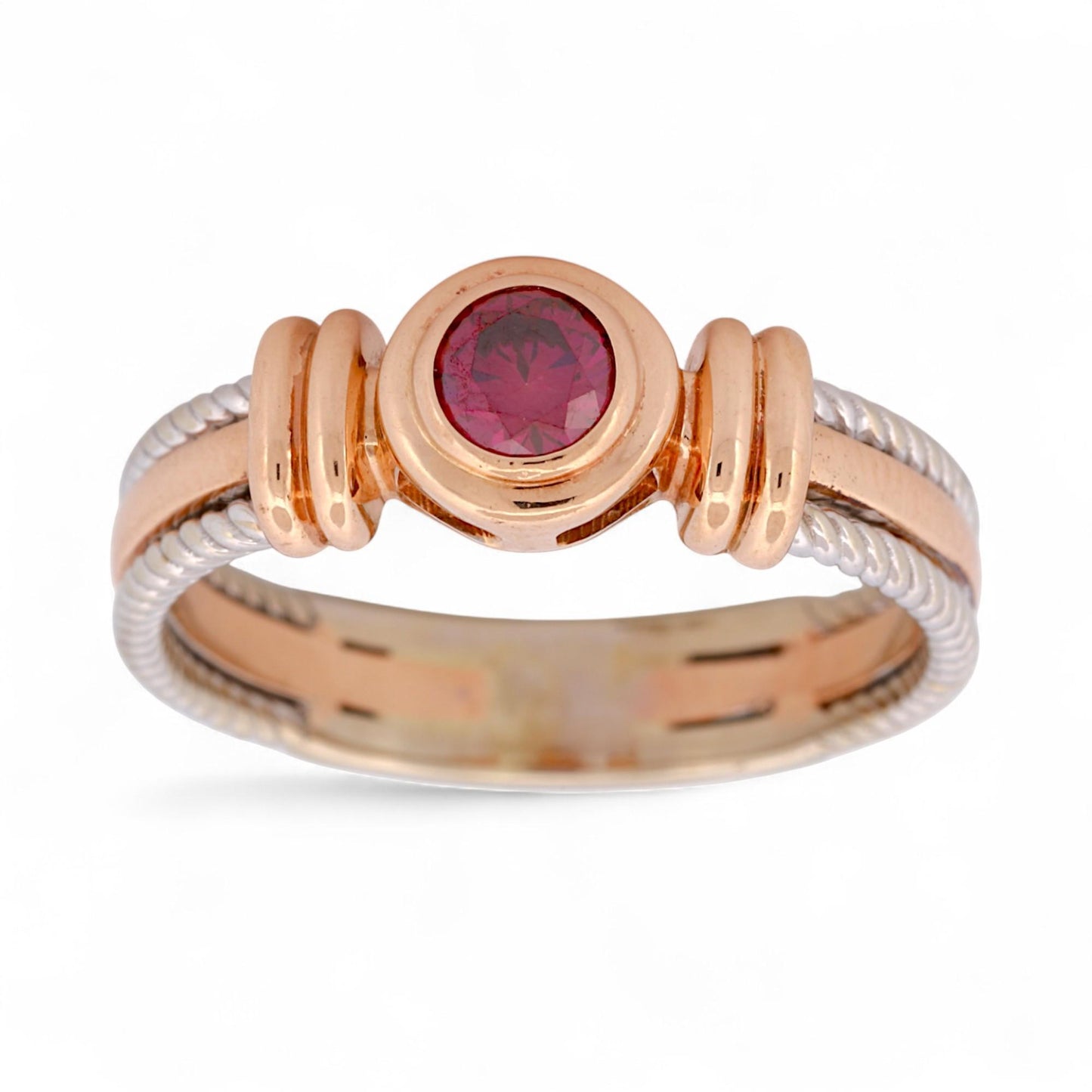 GIA-Certified Fancy Purple-Pink Diamond Ring in 14K Two-Tone Gold