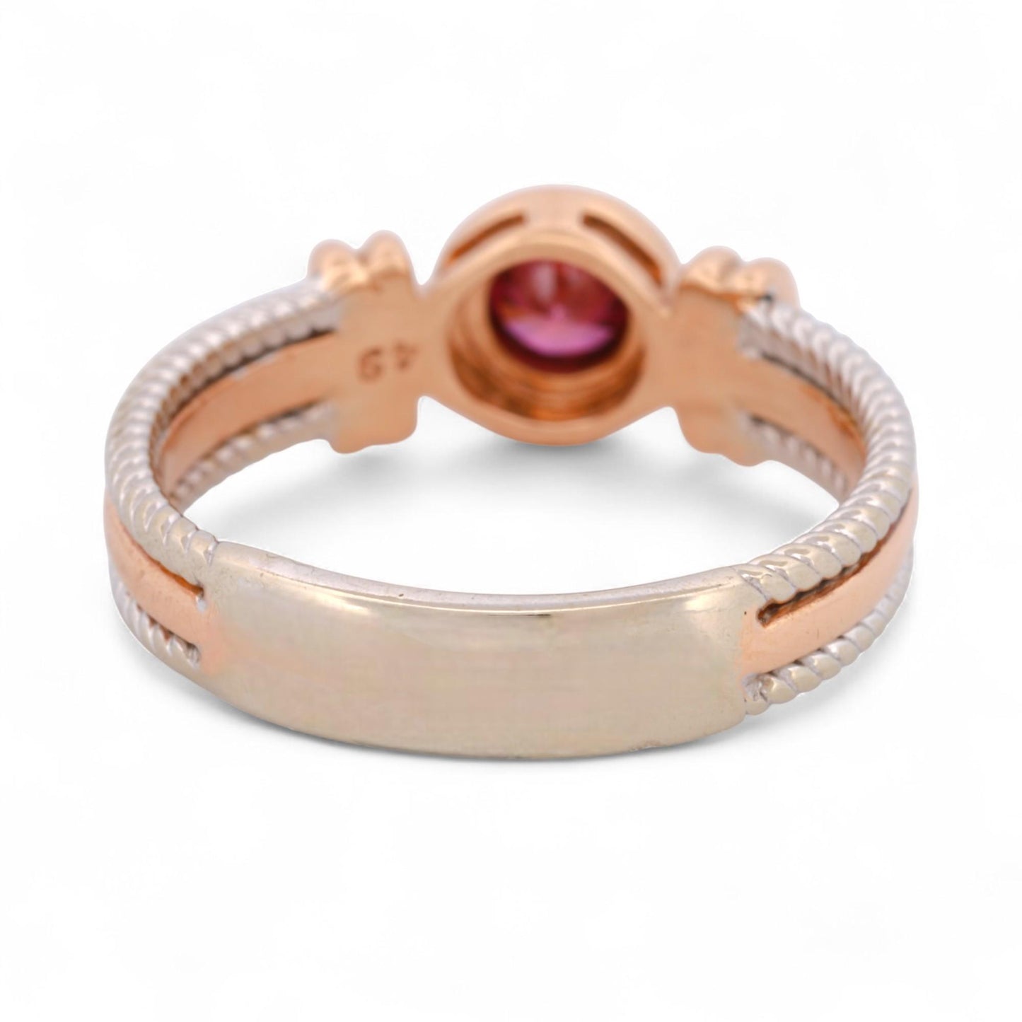 GIA-Certified Fancy Purple-Pink Diamond Ring in 14K Two-Tone Gold