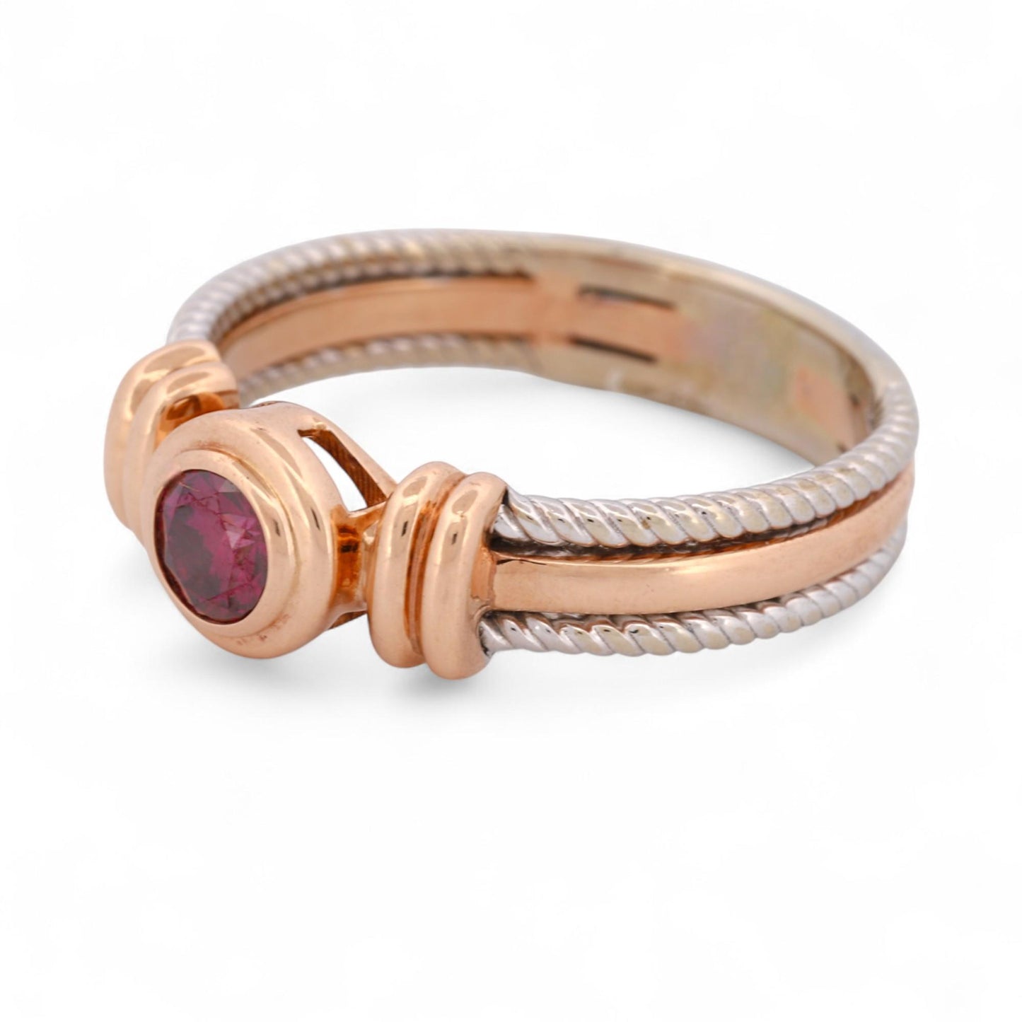 GIA-Certified Fancy Purple-Pink Diamond Ring in 14K Two-Tone Gold
