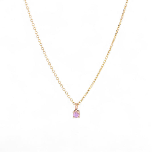 Jennifer Rivera 14k Gold Pink Sapphire Necklace – Minimalist & Handcrafted