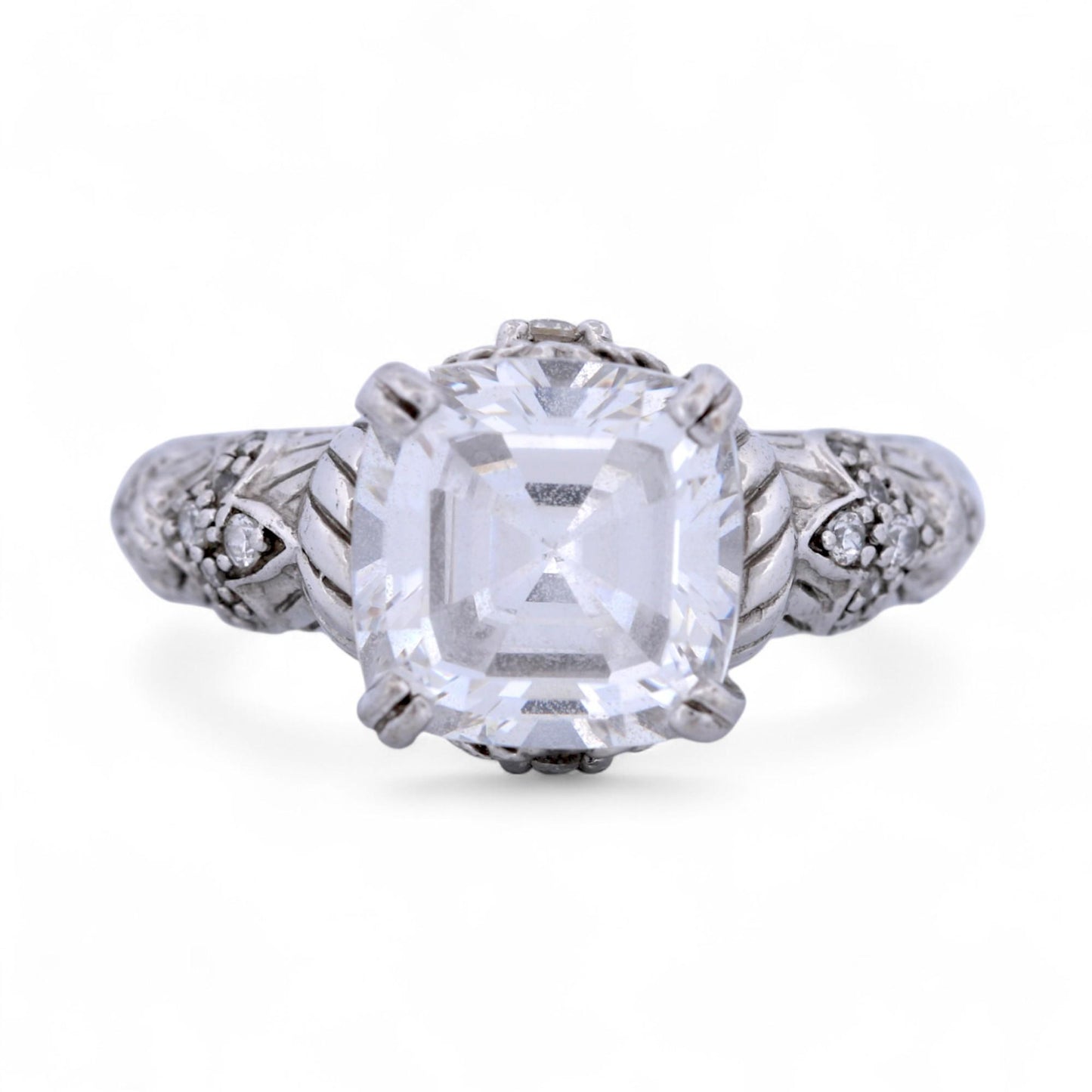 Judith Ripka Sterling Silver CZ Cocktail Ring | Size 8 | Designer Statement Ring