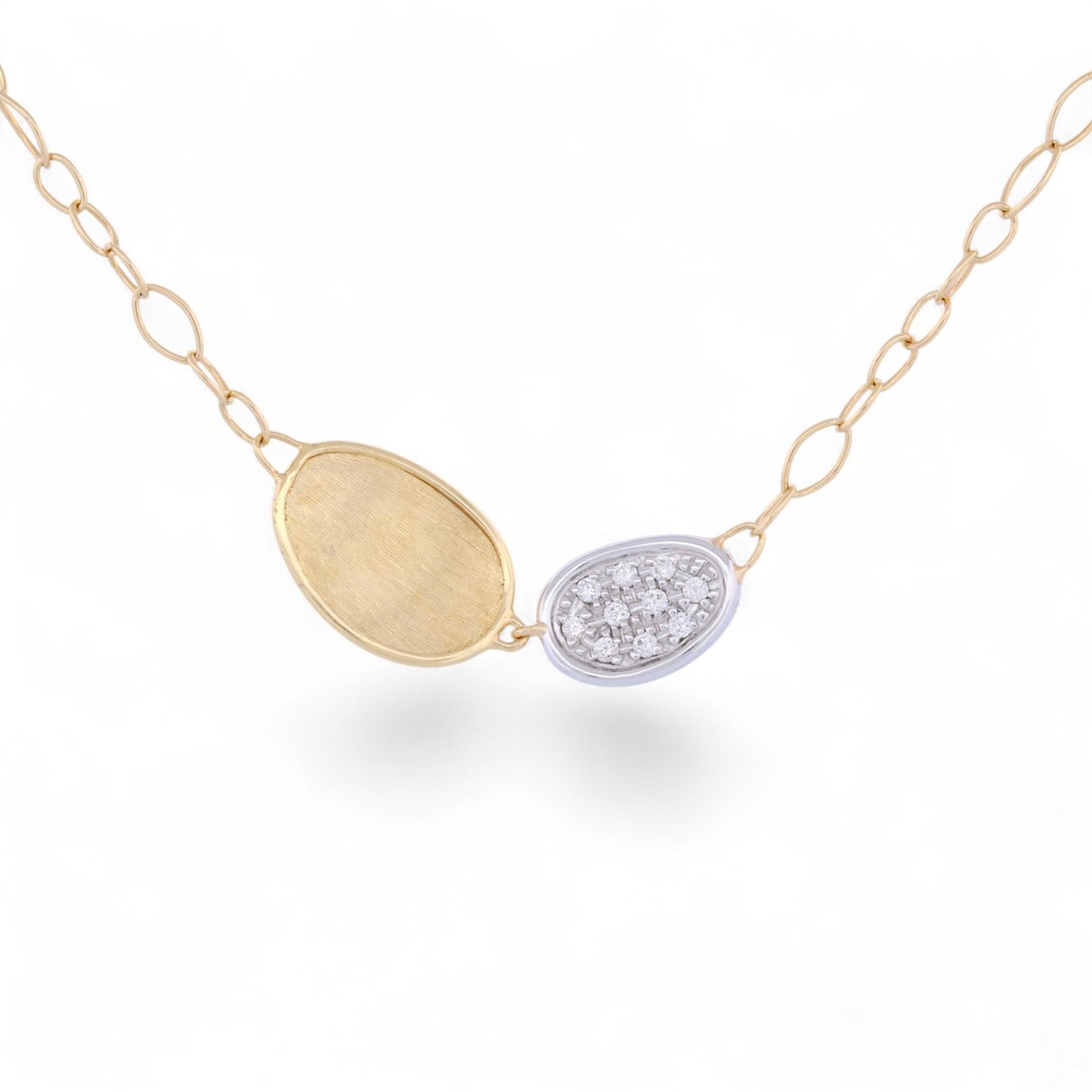 Marco Bicego Lunaria Mini Petal Diamond Necklace 18k Gold