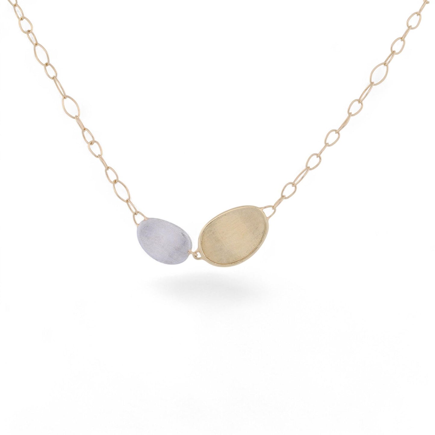 Marco Bicego Lunaria Mini Petal Diamond Necklace 18k Gold