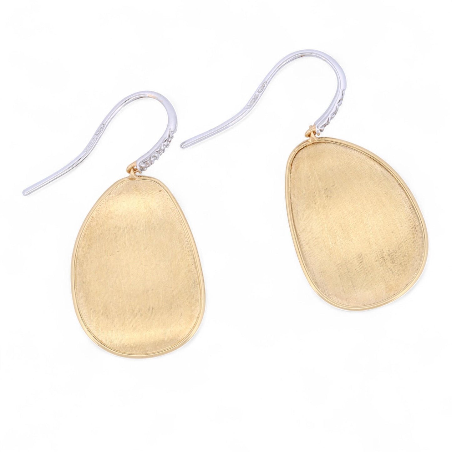 Marco Bicego Lunaria Diamond Drop Earrings 18k Yellow White Gold