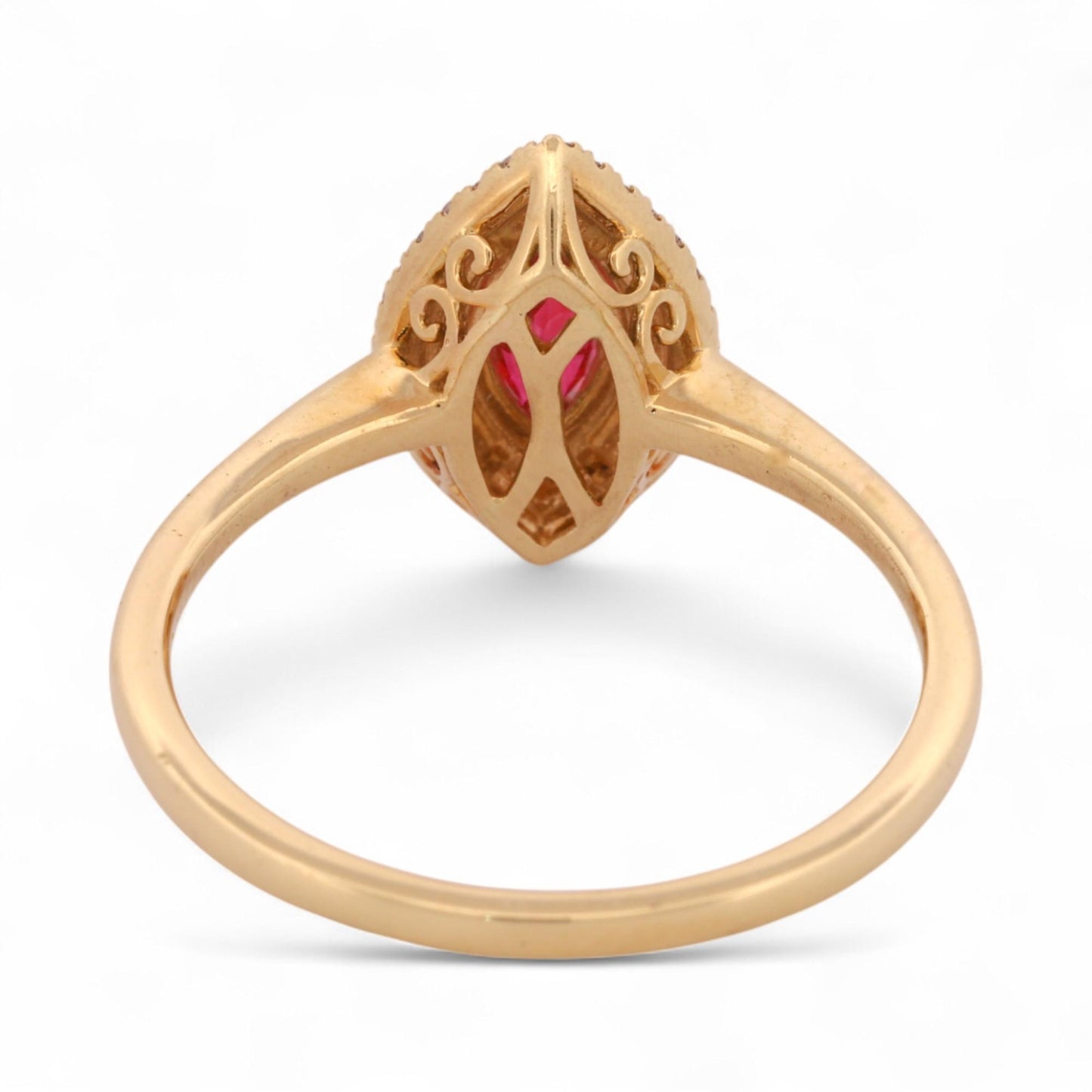 Iliana 18K Gold Marquise Ruby & Diamond Halo Cocktail Ring