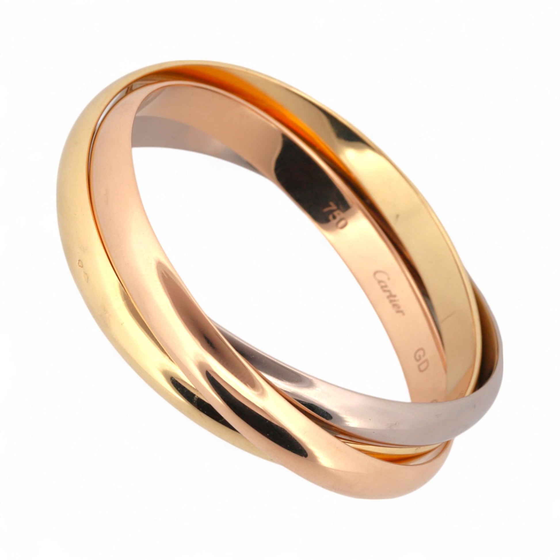 Cartier Trinity XL Bangle Bracelet in 18K Tri-Color Gold, Size 21