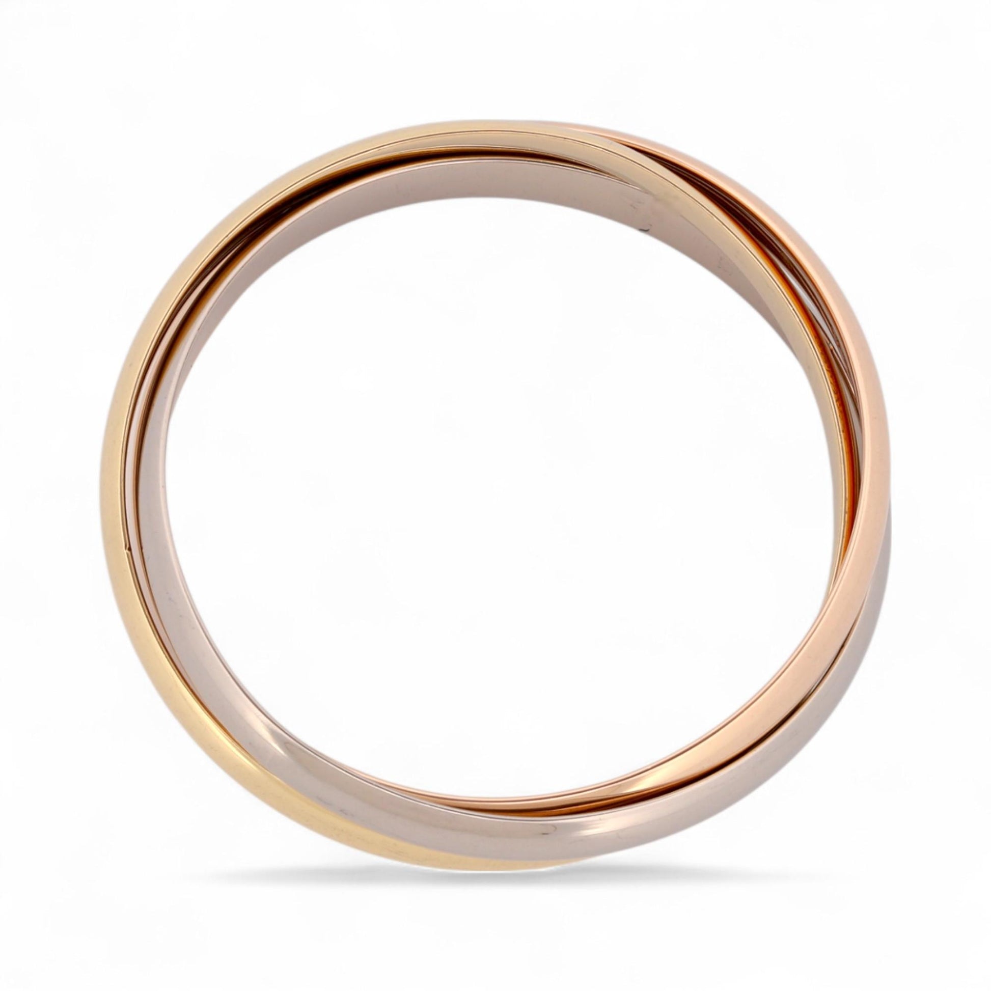 Cartier Trinity XL Bangle Bracelet in 18K Tri-Color Gold, Size 21