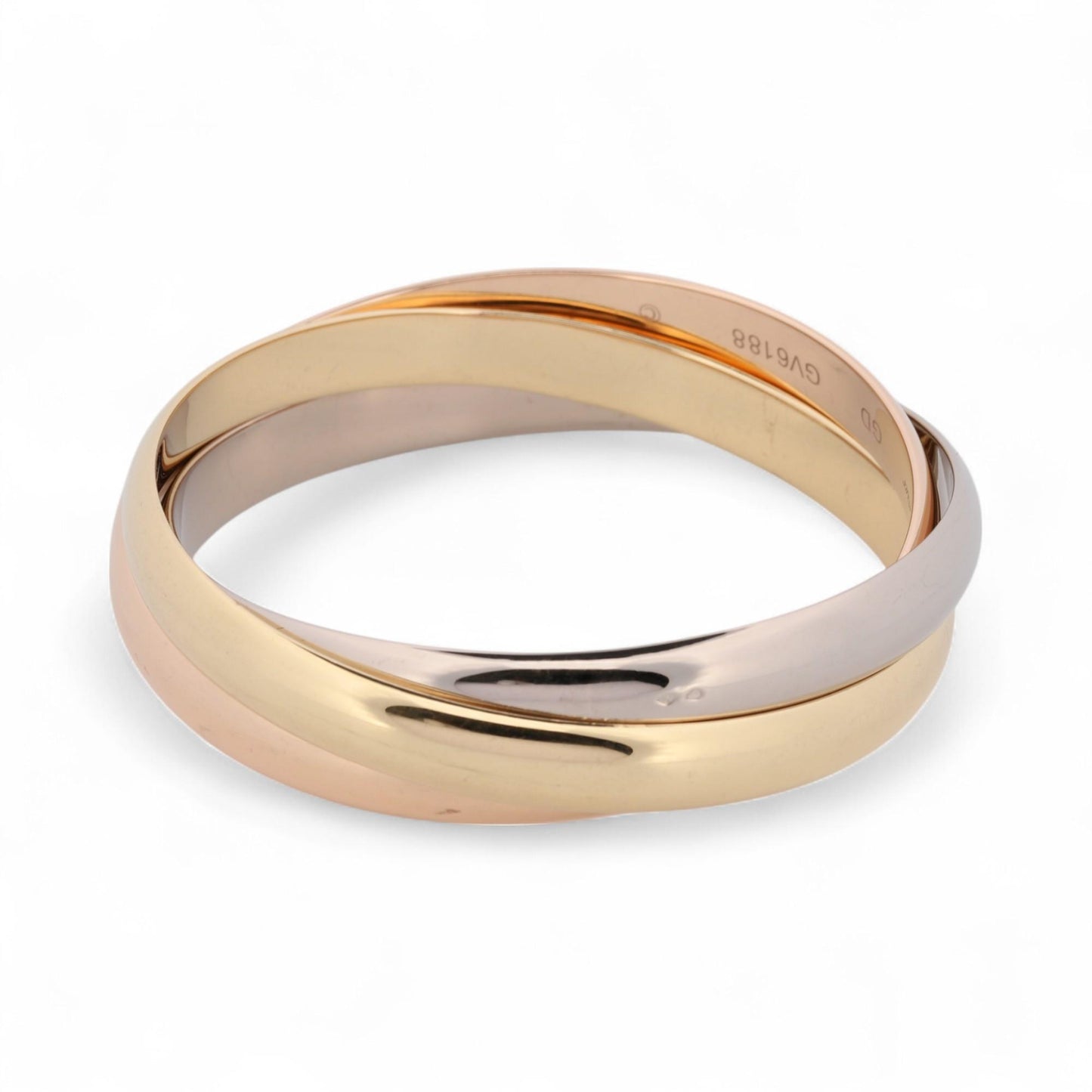 Cartier Trinity XL Bangle Bracelet in 18K Tri-Color Gold, Size 21