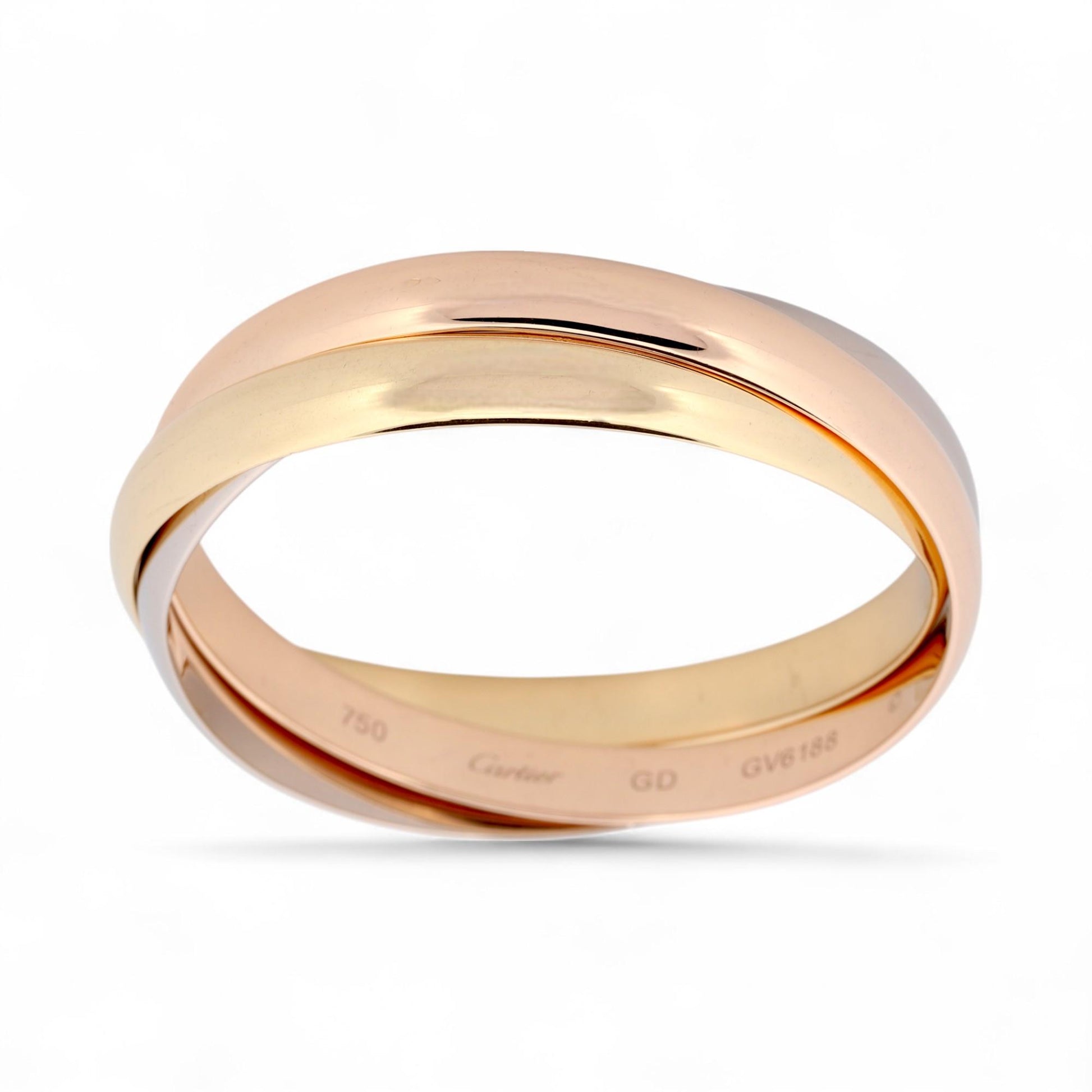 Cartier Trinity XL Bangle Bracelet in 18K Tri-Color Gold, Size 21