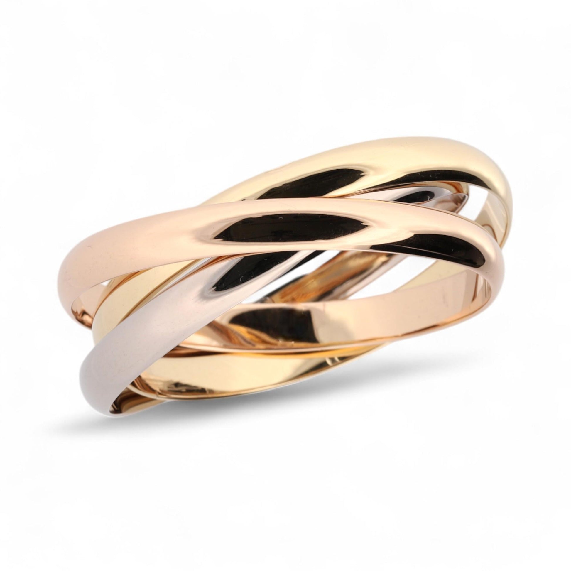 Cartier Trinity XL Bangle Bracelet in 18K Tri-Color Gold, Size 21