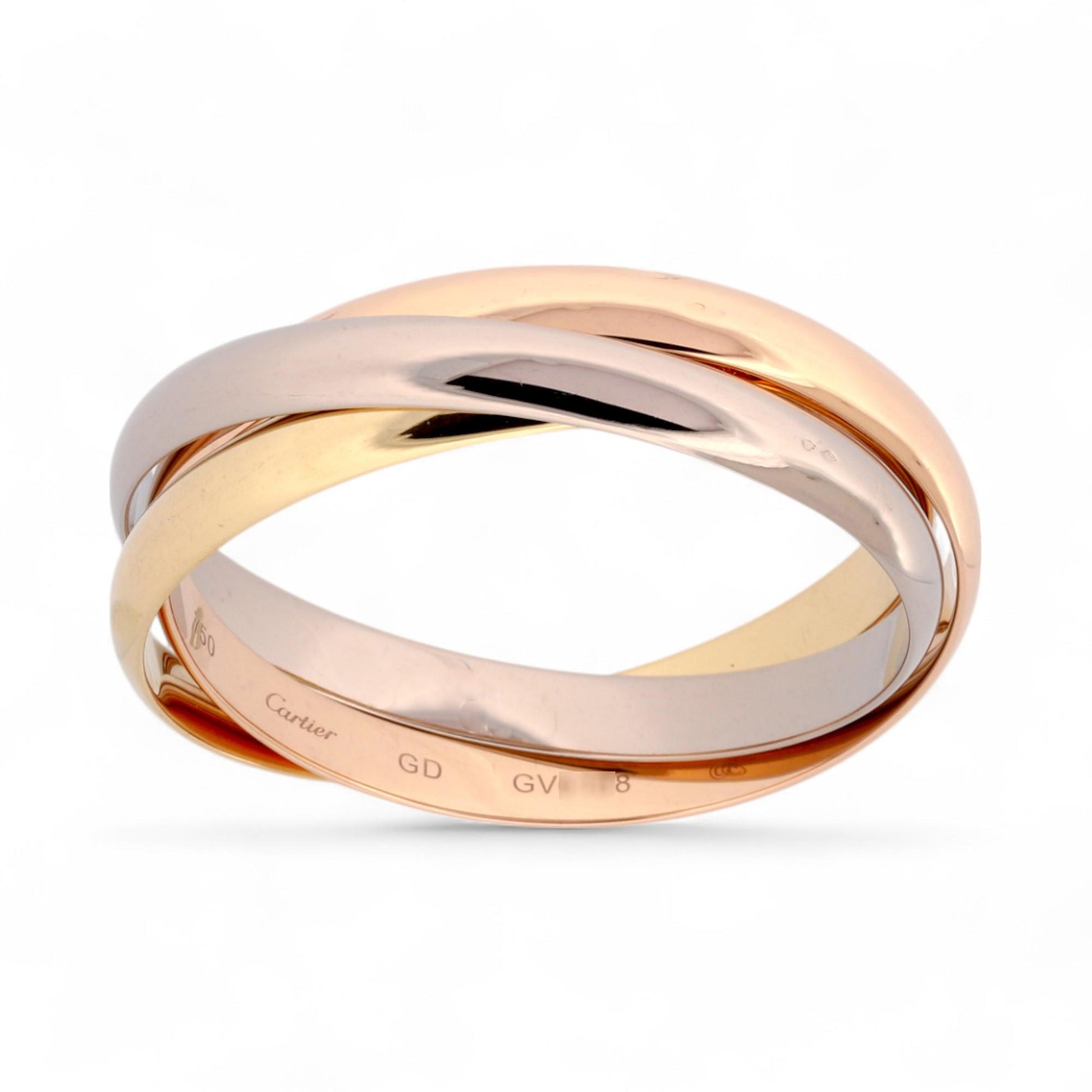 Cartier Trinity XL Bangle Bracelet in 18K Tri-Color Gold, Size 21