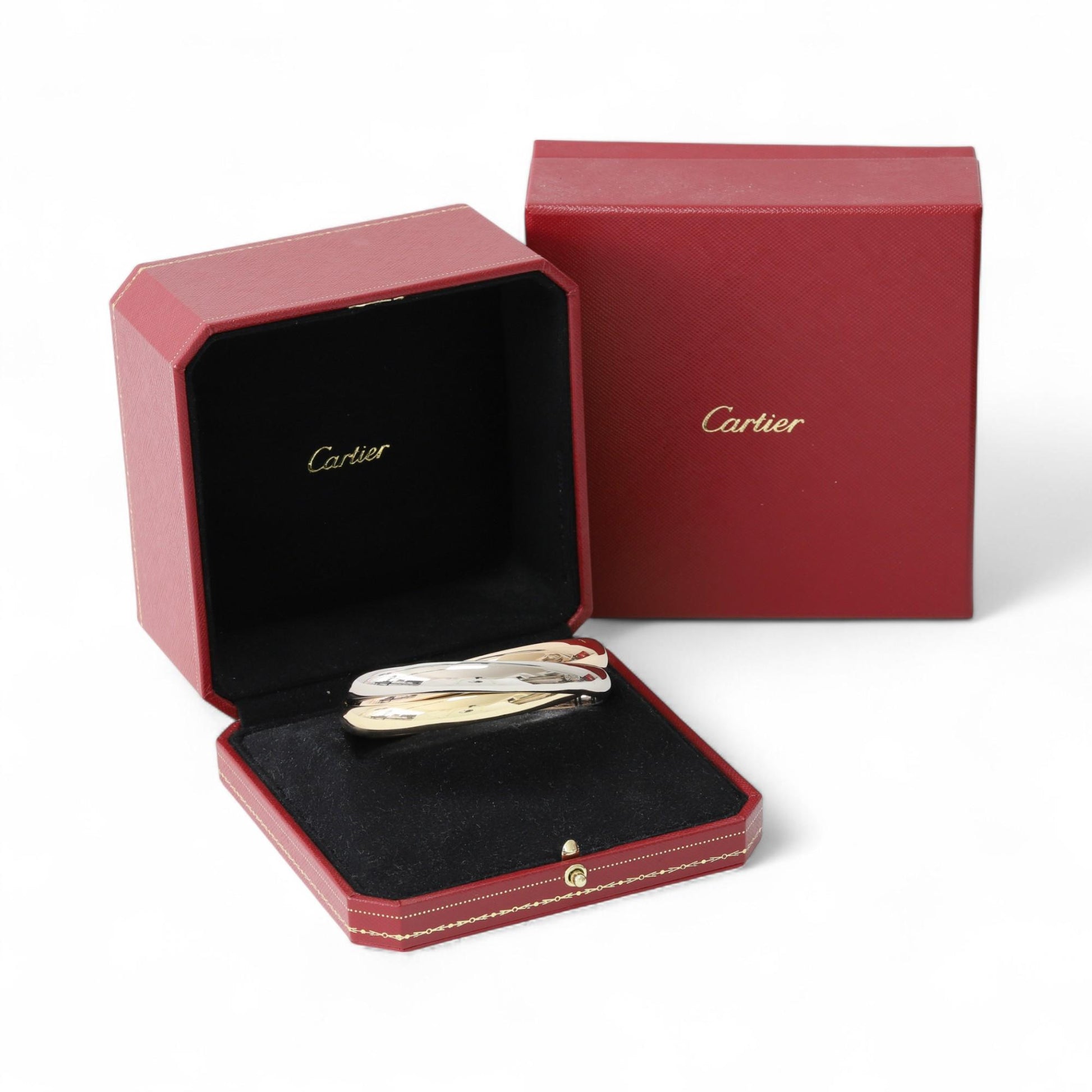 Cartier Trinity XL Bangle Bracelet in 18K Tri-Color Gold, Size 21