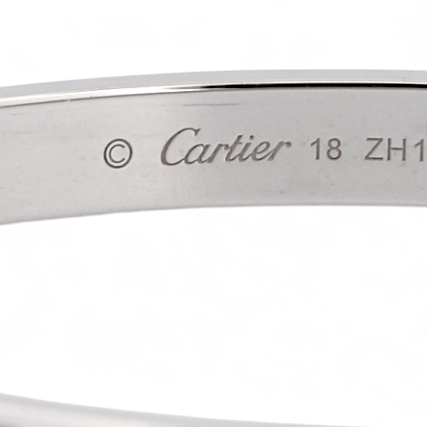 Cartier LOVE Bracelet Classic Model in 18K White Gold Size 18 Box Papers
