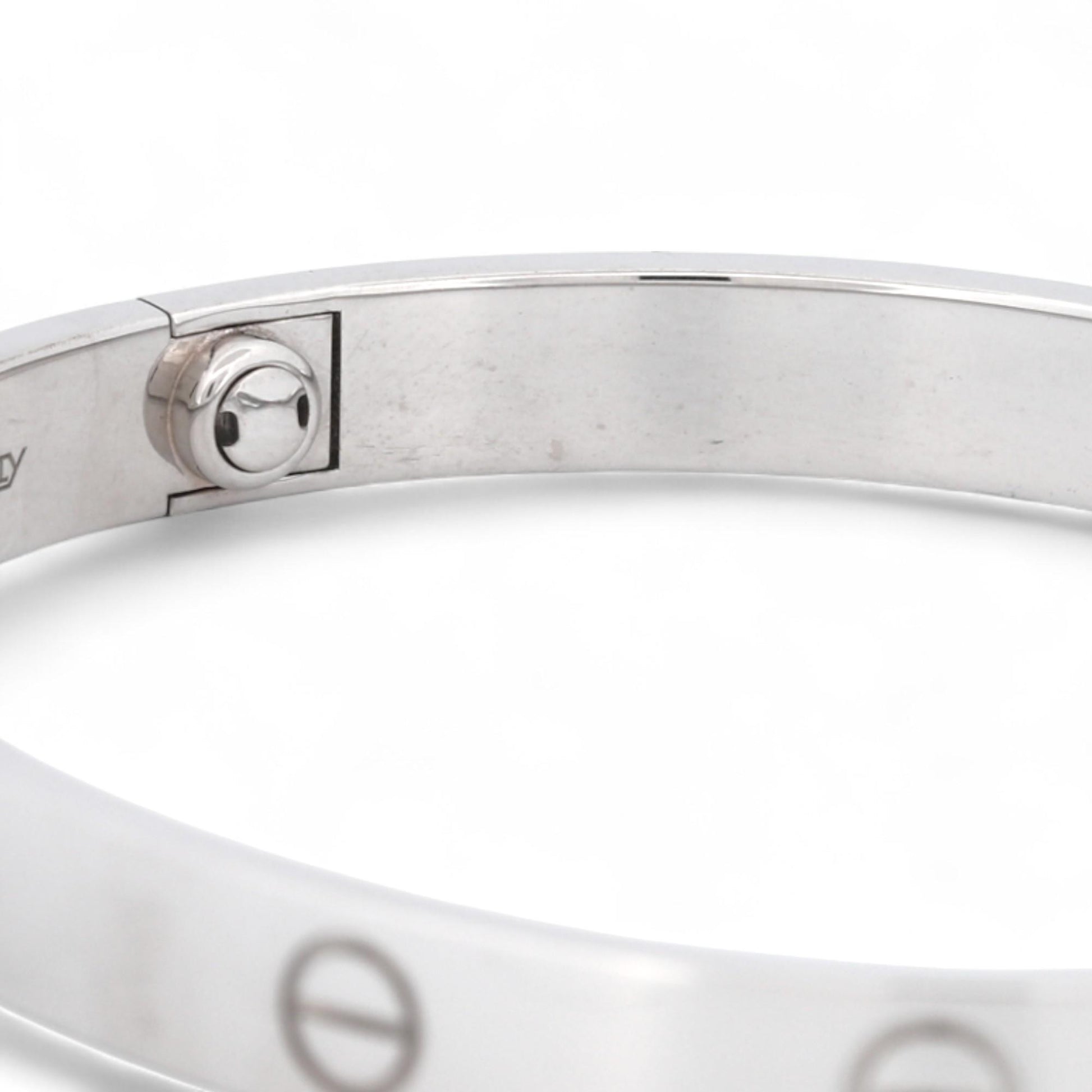 Cartier LOVE Bracelet Classic Model in 18K White Gold Size 18 Box Papers