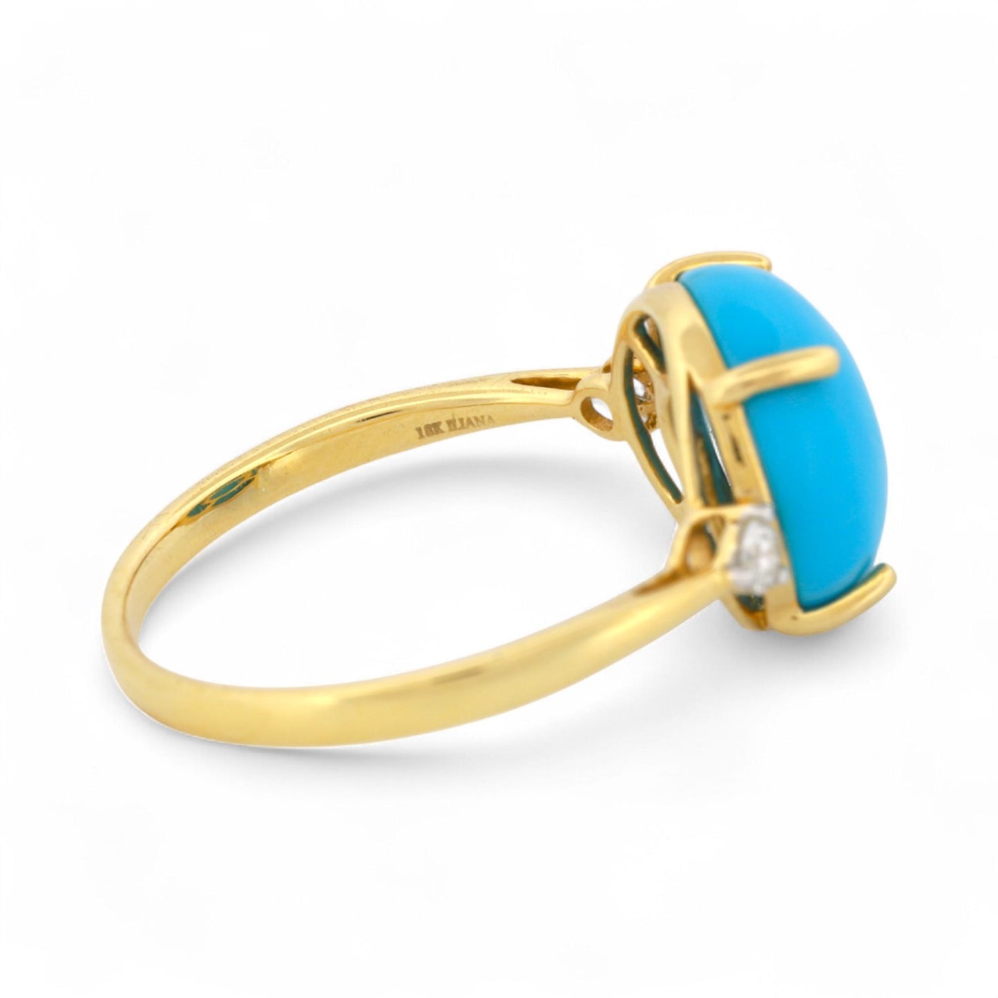 Iliana Sleeping Beauty Turquoise & Diamond Ring in 18K Yellow Gold