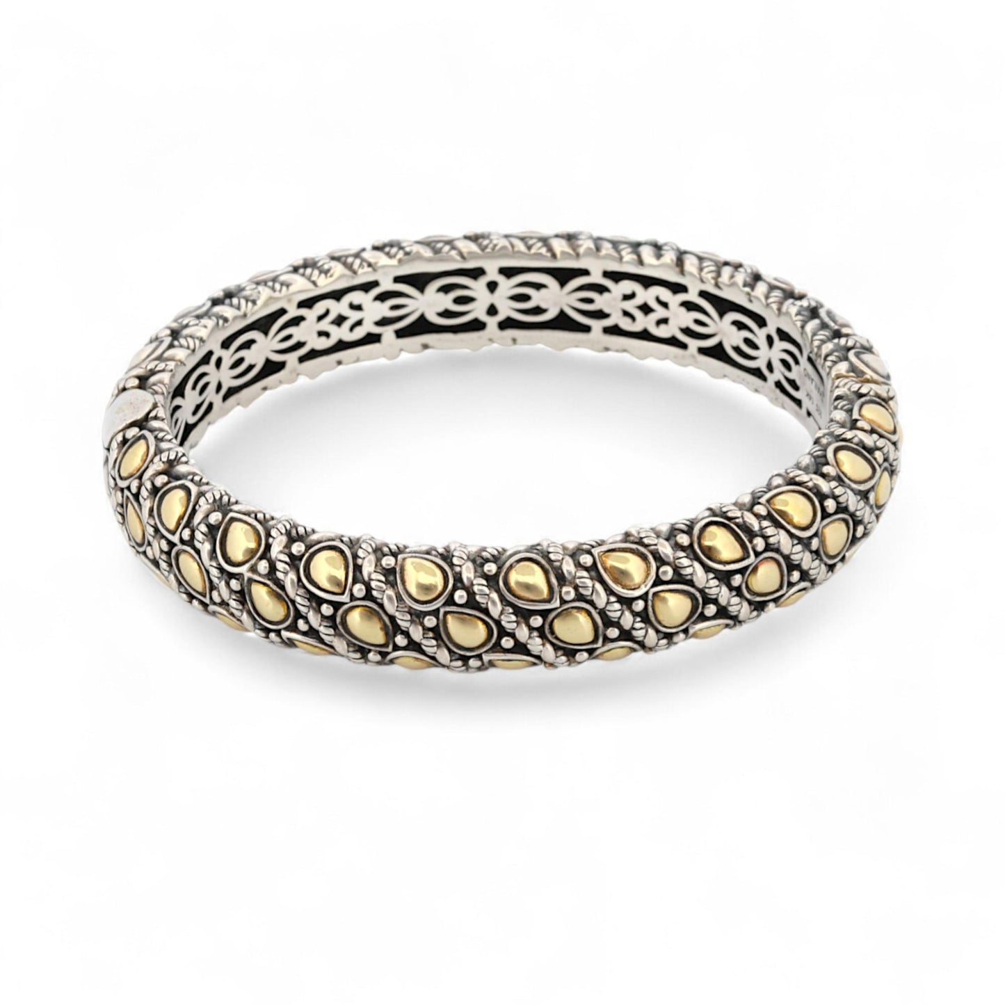 JAI by John Hardy Lotus Petal Bangle in 14K Gold & Sterling Silver