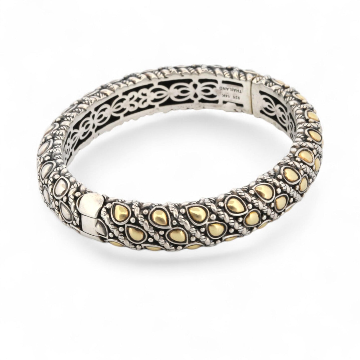 JAI by John Hardy Lotus Petal Bangle in 14K Gold & Sterling Silver